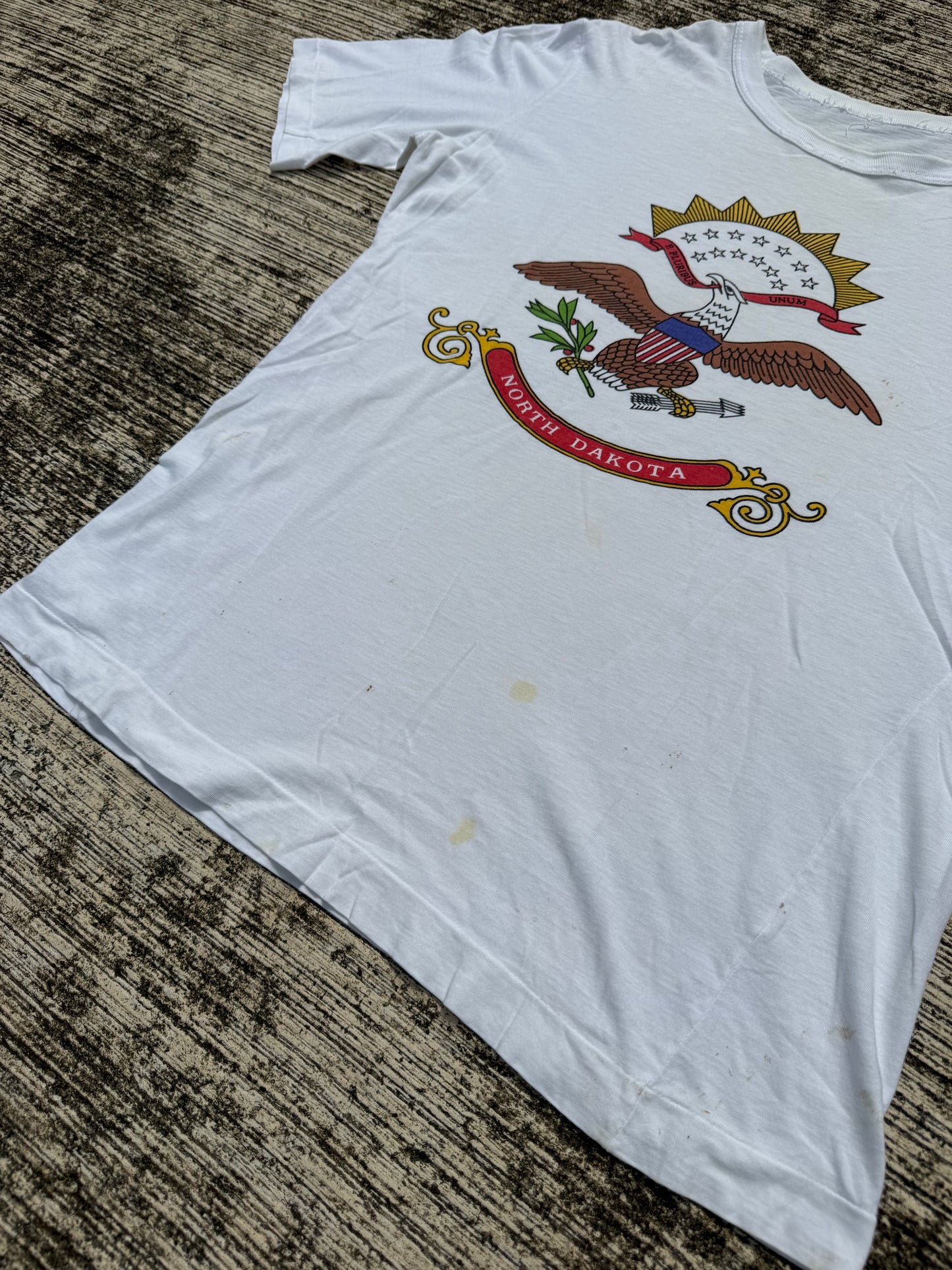 Vintage 1970s–80s North Dakota State Flag Eagle Tee