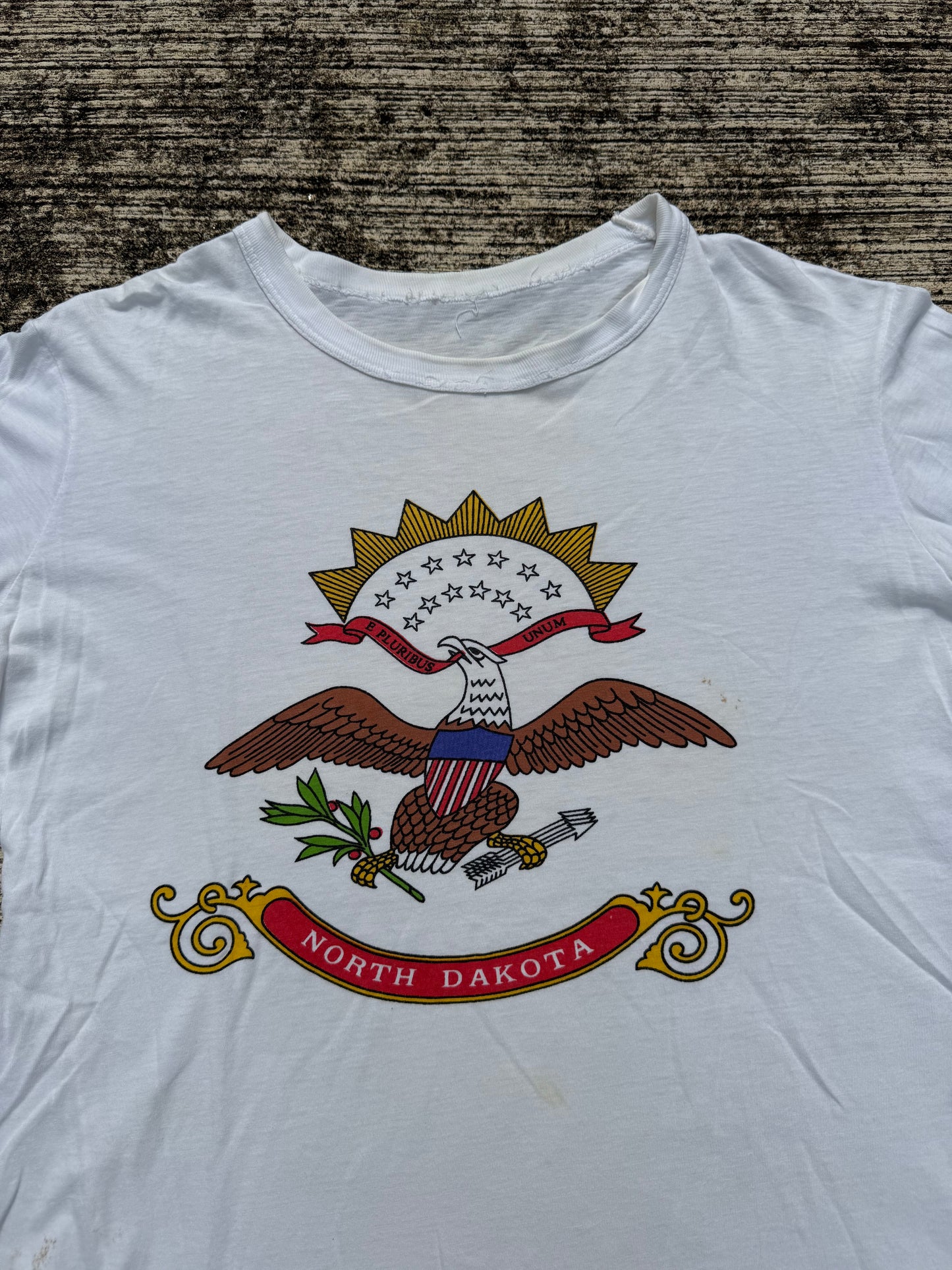 Vintage 1970s–80s North Dakota State Flag Eagle Tee