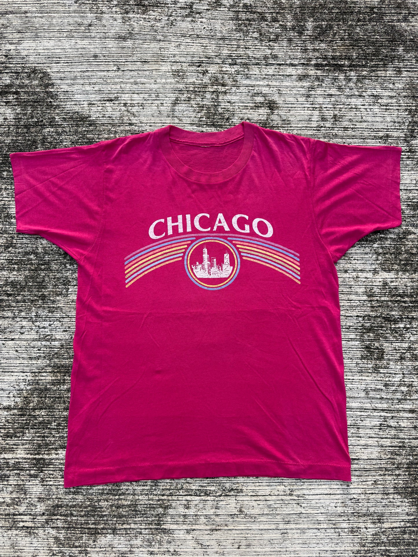 Vintage 1980s Chicago Skyline Souvenir Tee