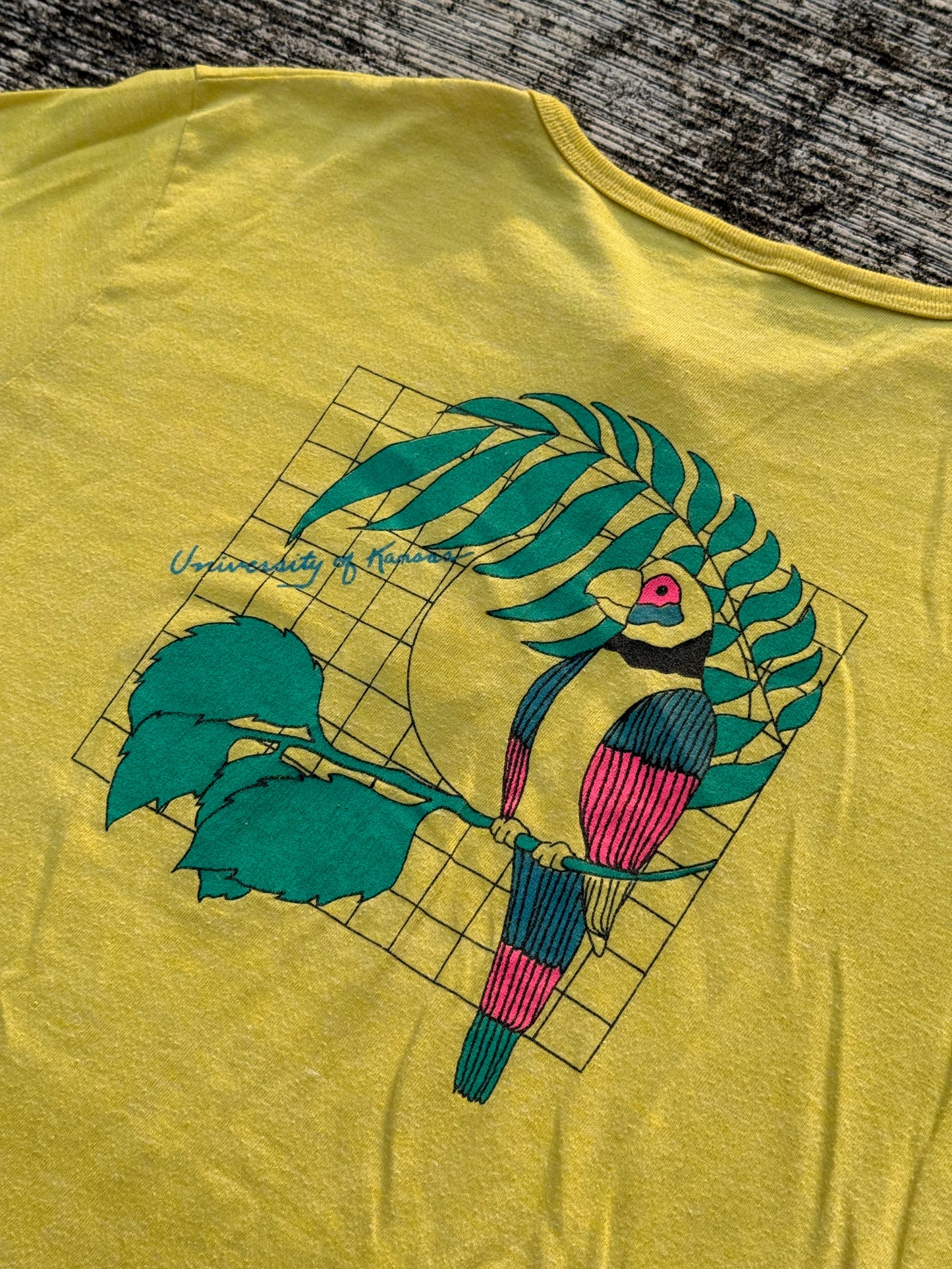 Vintage 1980s University of Kansas Henley Tee