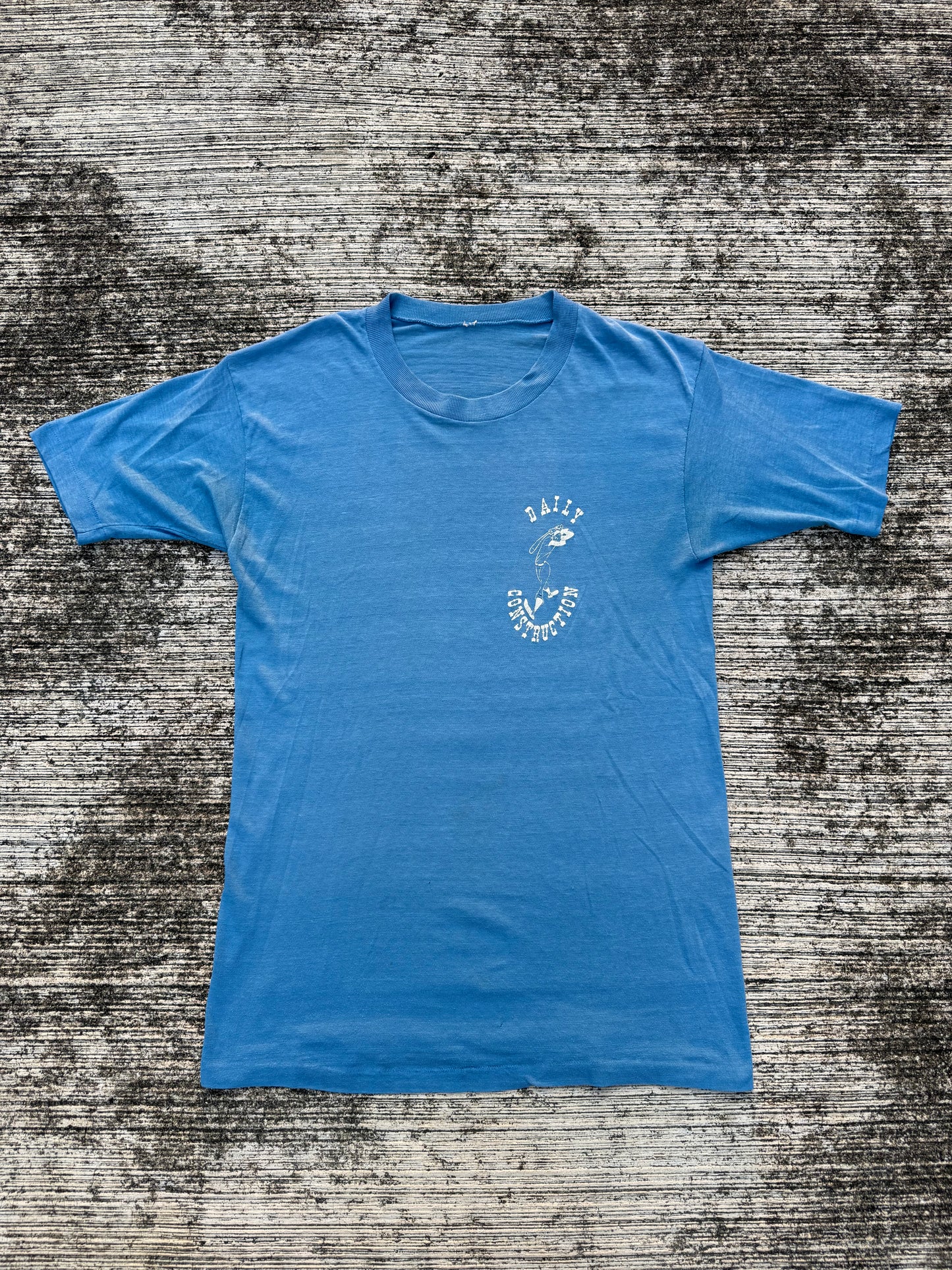 Vintage 1980s Daily Construction Graphic Tee