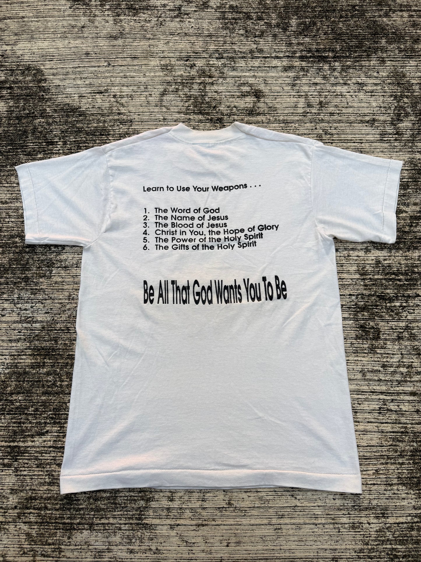 Vintage 1990s Ten-Hut Spiritual Boot Camp Tee – Desert Camo Graphic