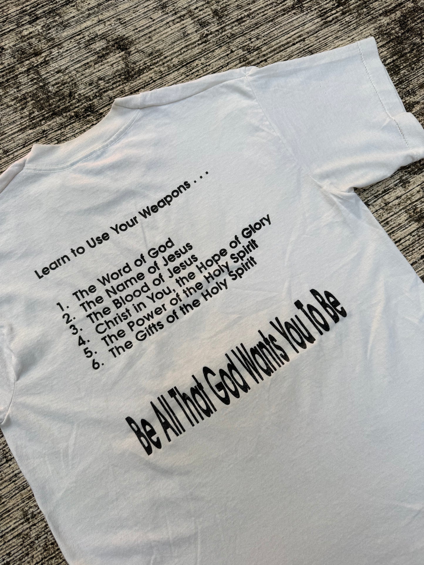 Vintage 1990s Ten-Hut Spiritual Boot Camp Tee – Desert Camo Graphic