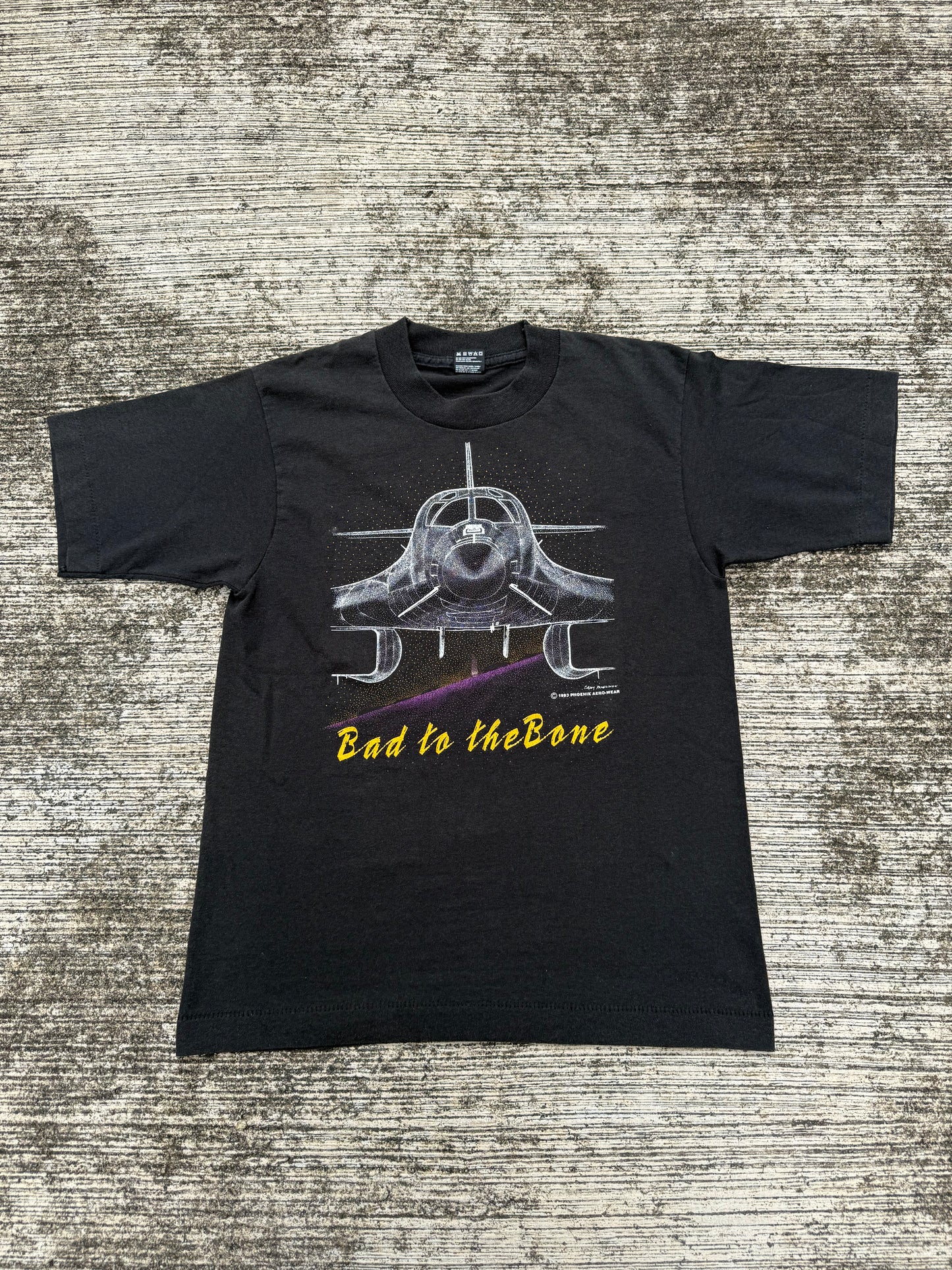 Vintage 1993 “Bad to the Bone” Fighter Jet Tee