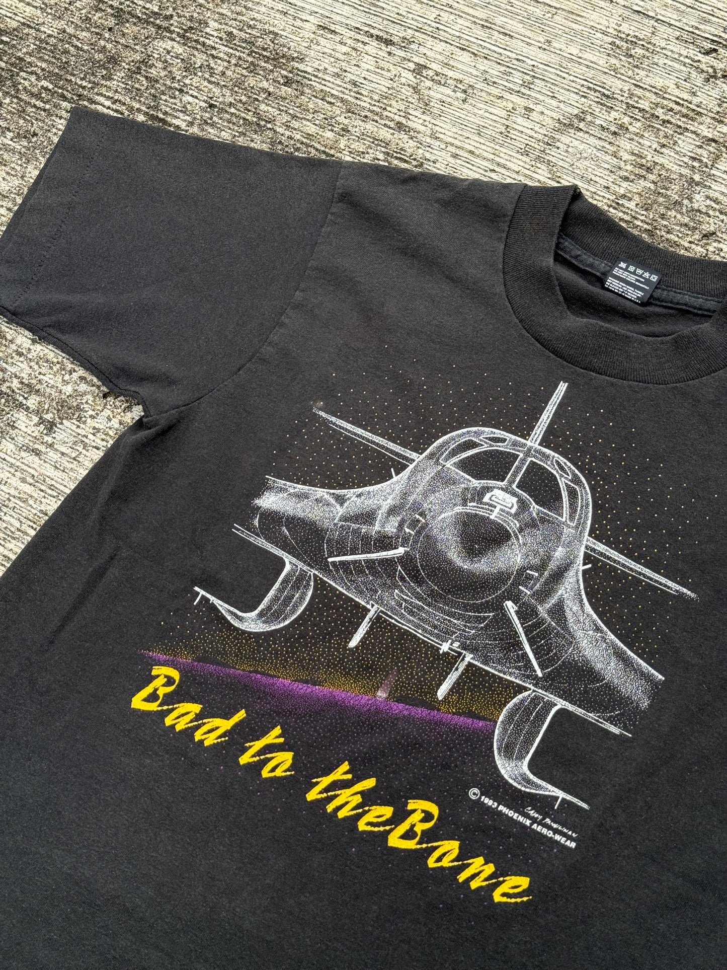 Vintage 1993 “Bad to the Bone” Fighter Jet Tee