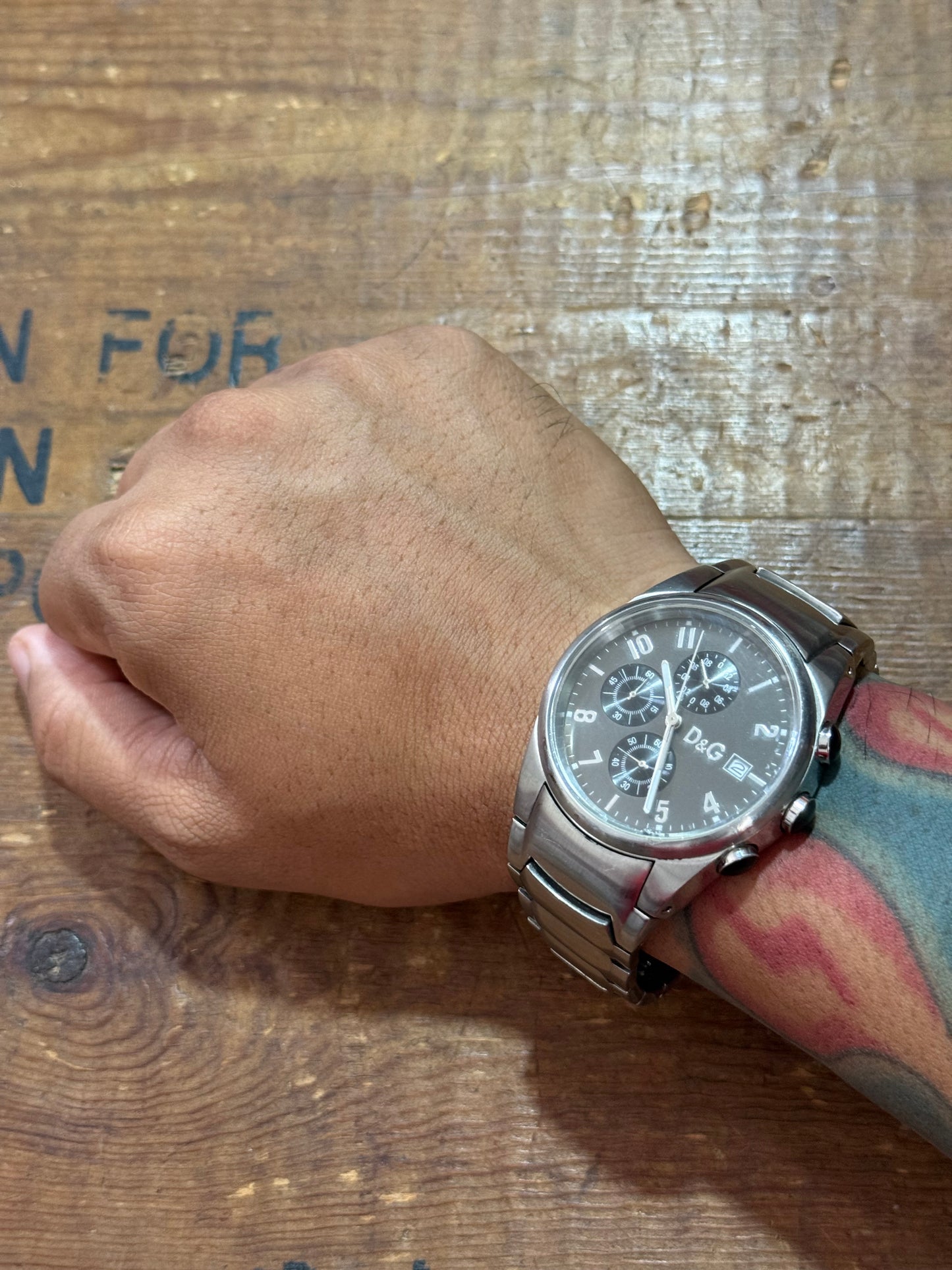 D&G Dolce Gabbana Chronograph Watch Junk Not Working For Parts