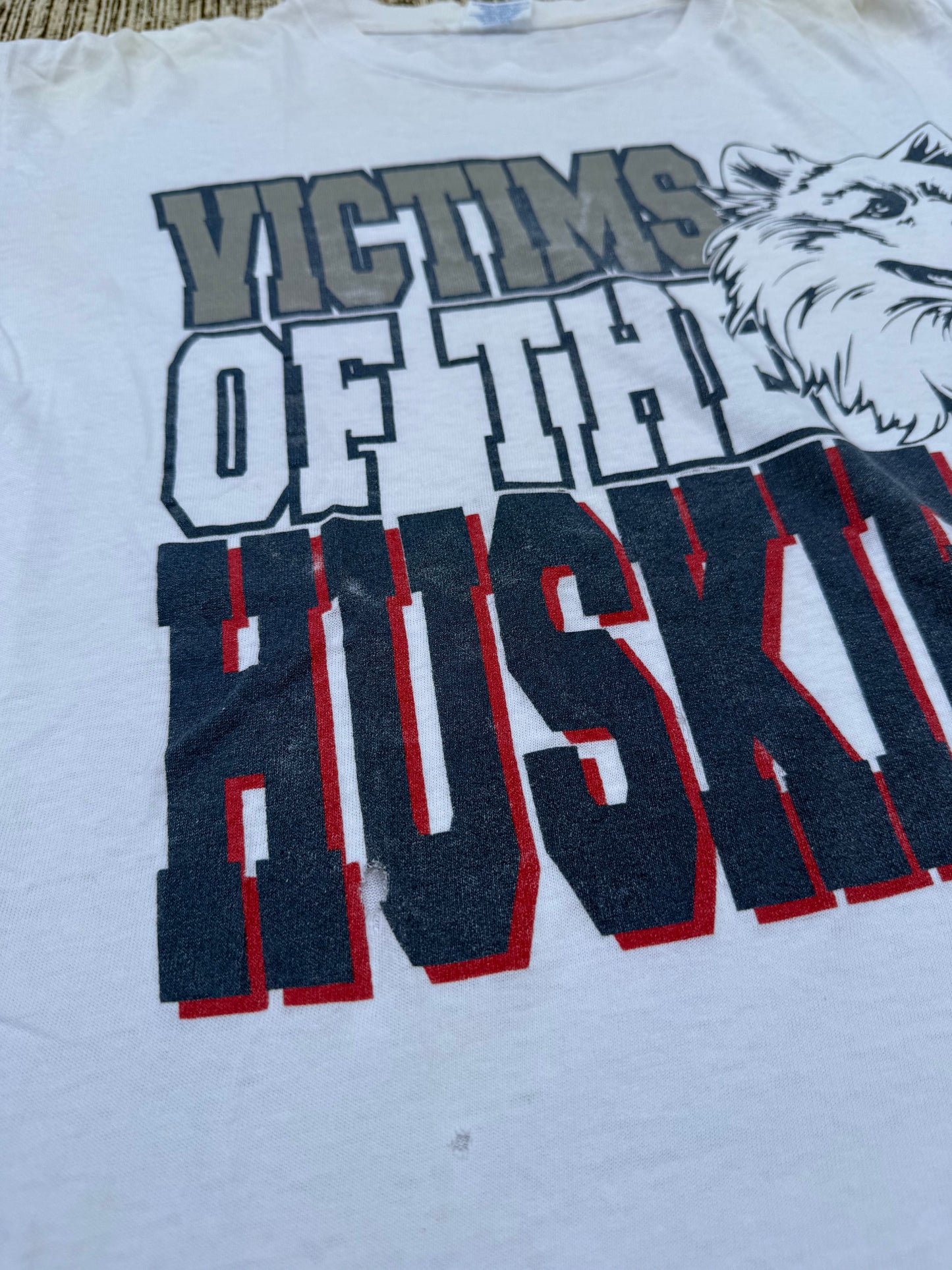 Vintage Victims of the Huskies Starter Tee 90s College Sports Graphic