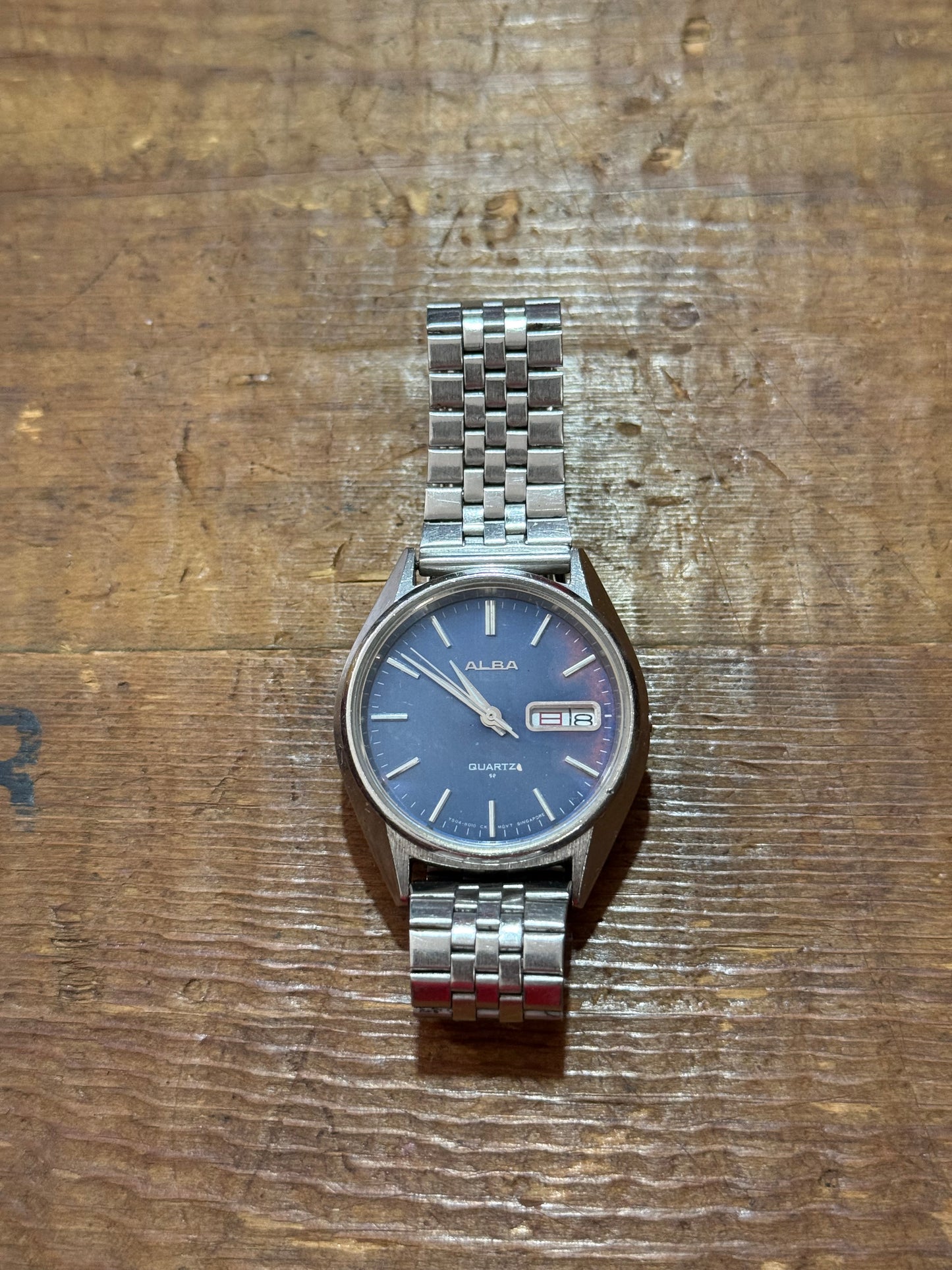 Vintage Alba Day Date Watch Junk Not Working For Parts