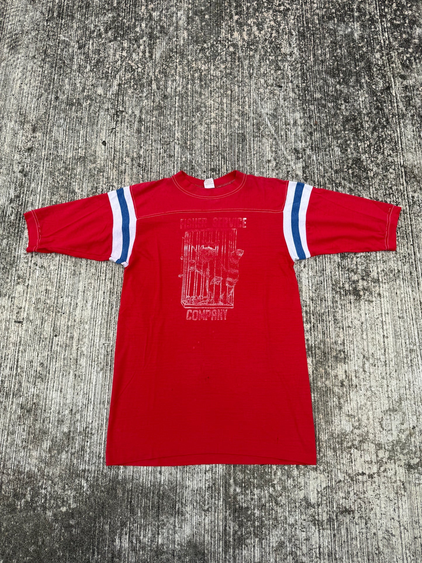 Vintage 70s Fisher Service Company Football Tee