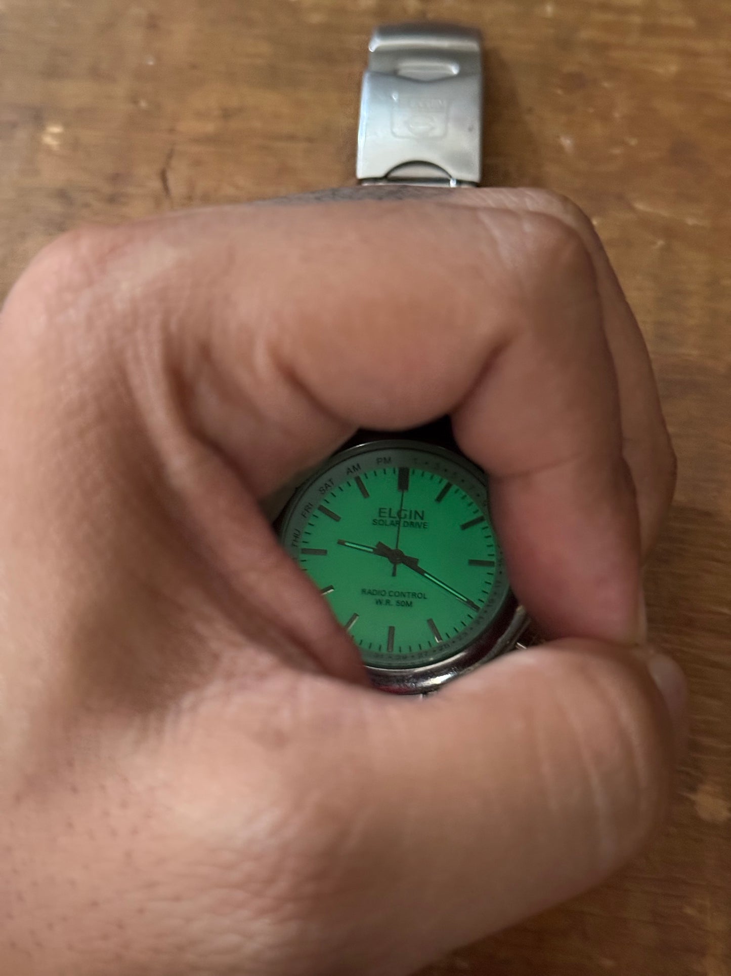 Vintage Elgin Solar Drive Watch Junk Not Working For Parts