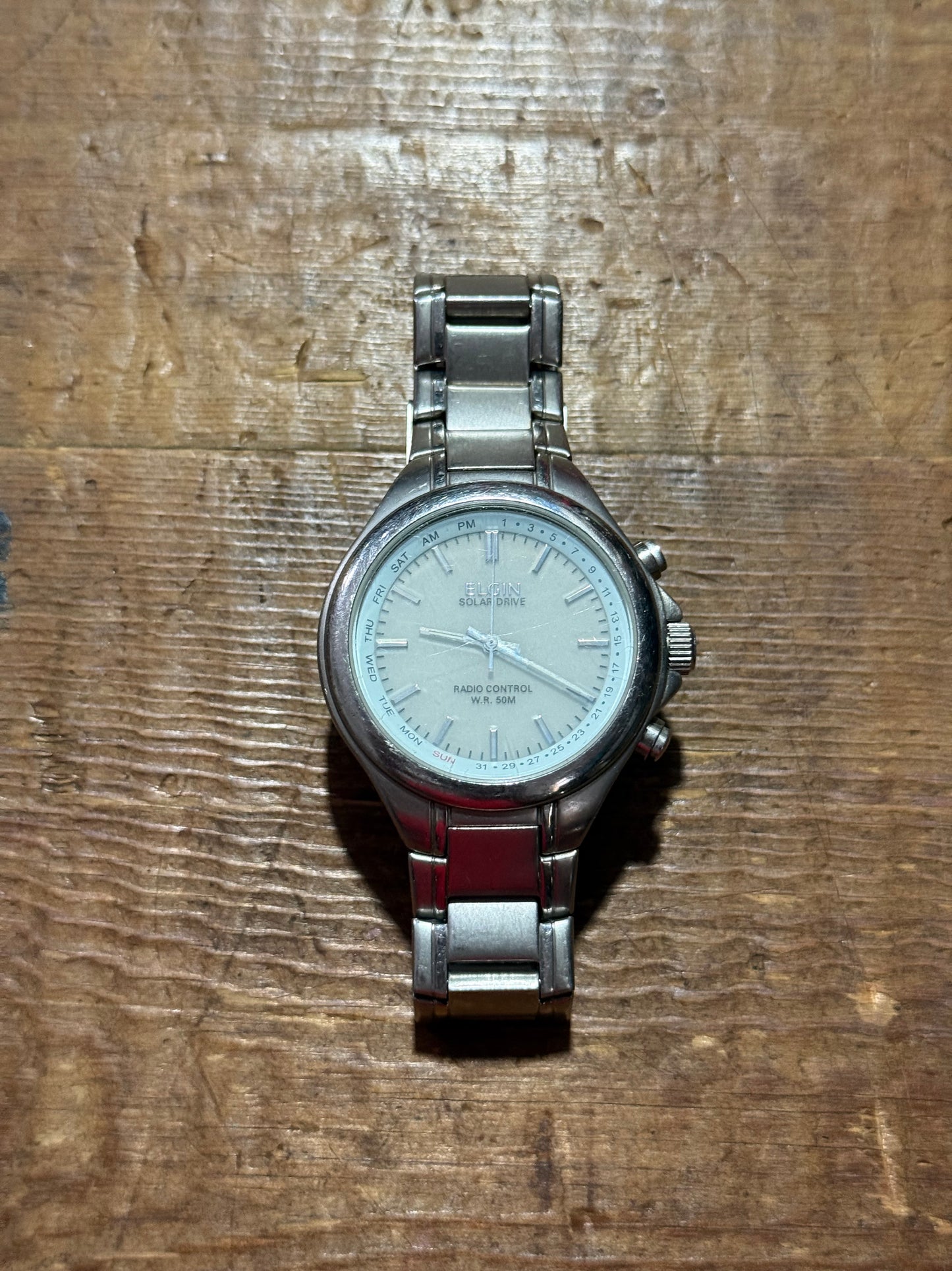 Vintage Elgin Solar Drive Watch Junk Not Working For Parts