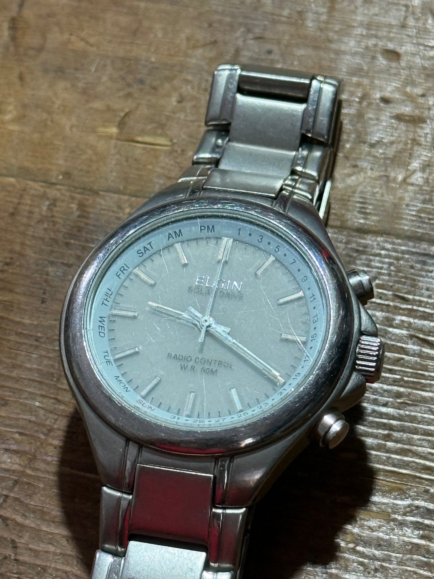 Vintage Elgin Solar Drive Watch Junk Not Working For Parts