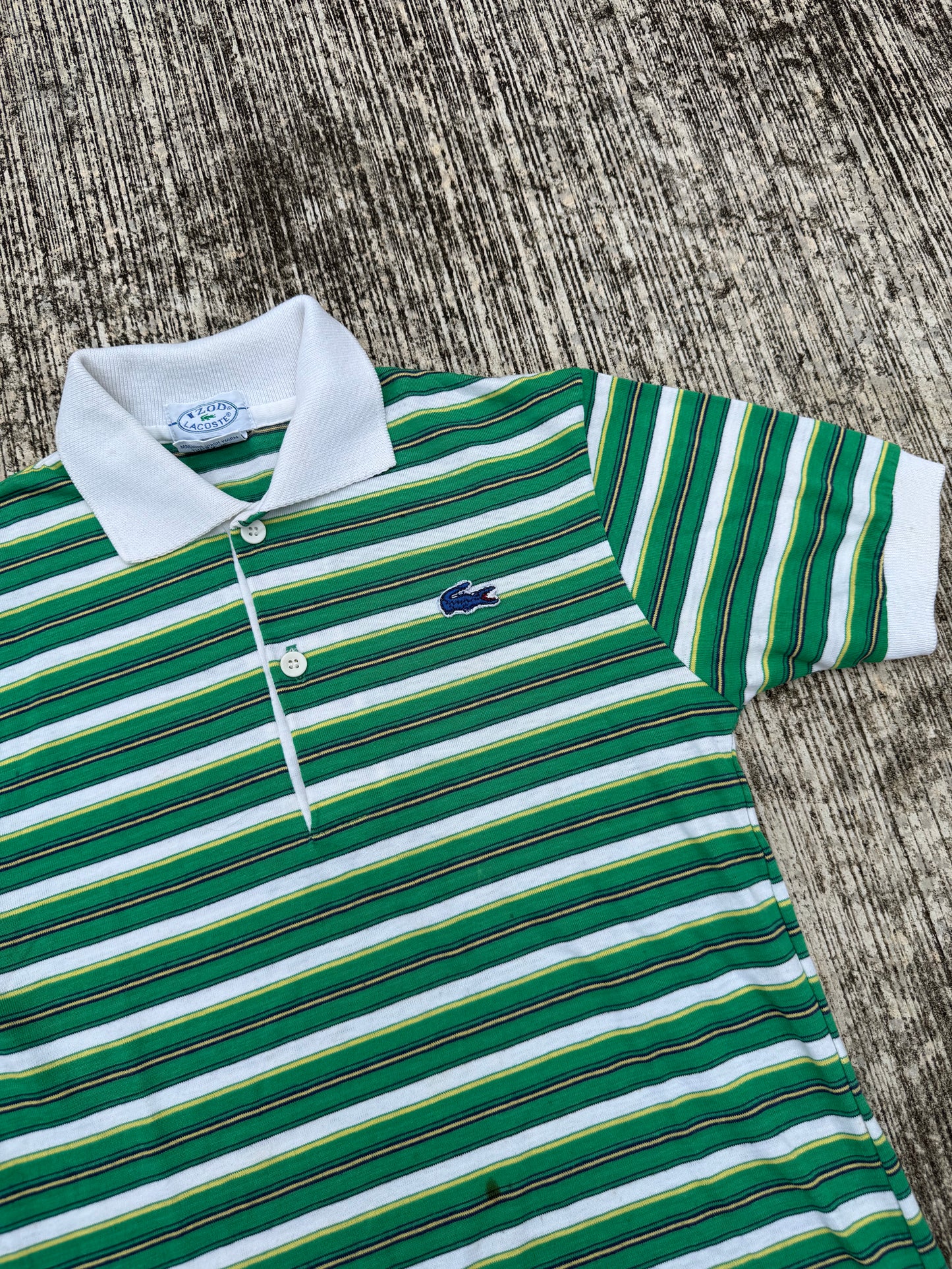Vintage Izod Lacoste Striped Kids Polo Shirt