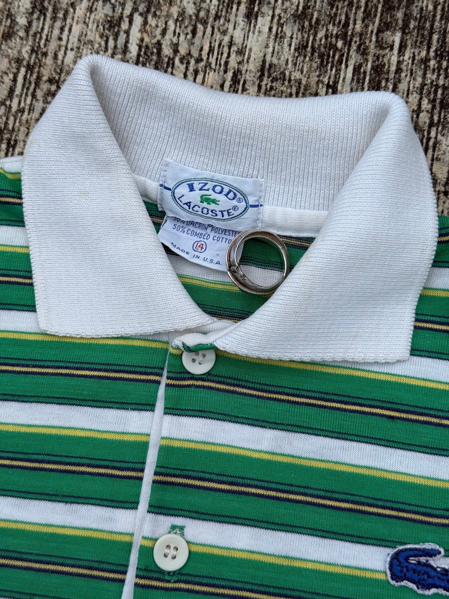Vintage Izod Lacoste Striped Kids Polo Shirt