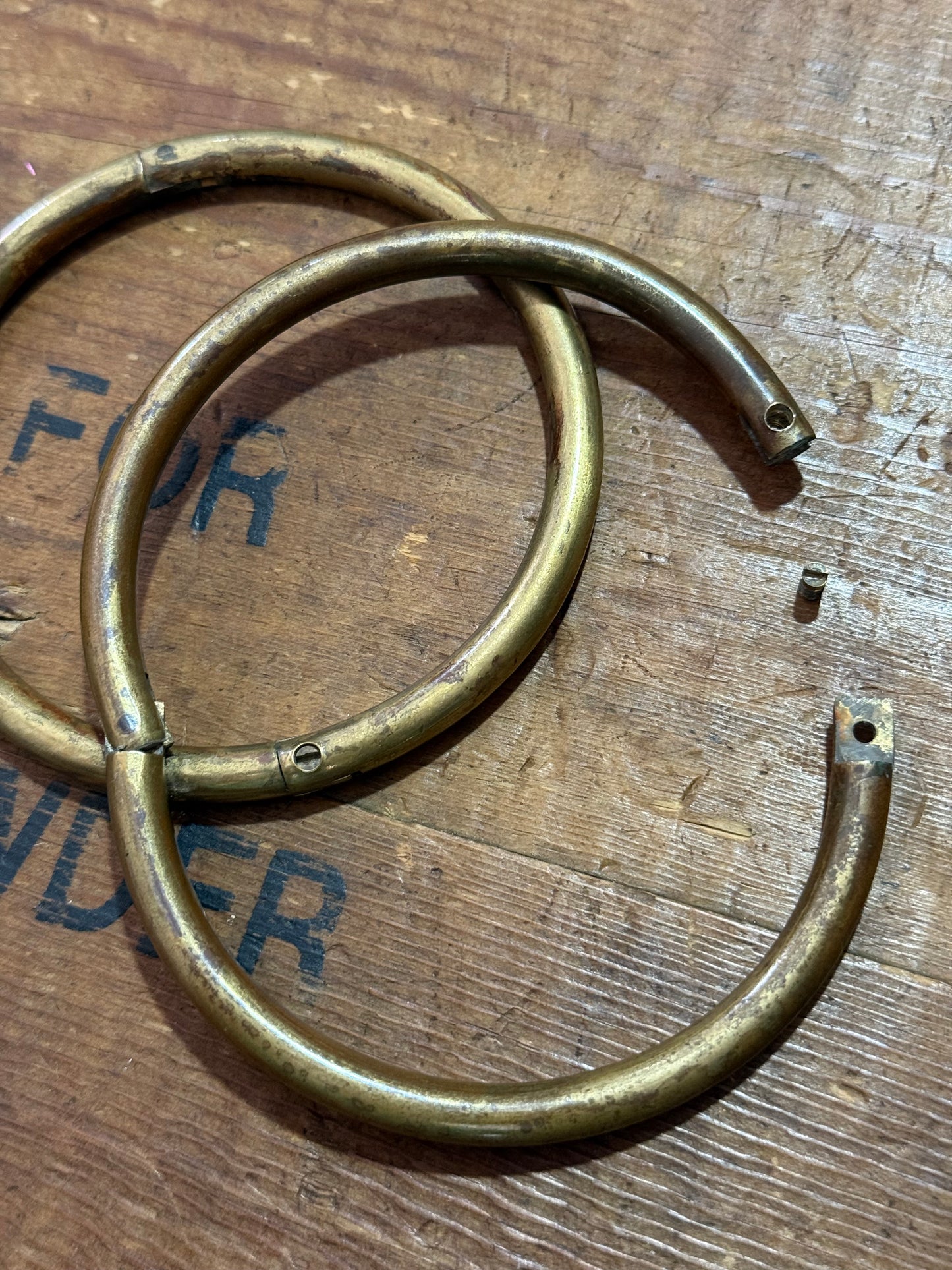 Vintage Utility Brass Ring Industrial Key Holder Loop Heavy Duty
