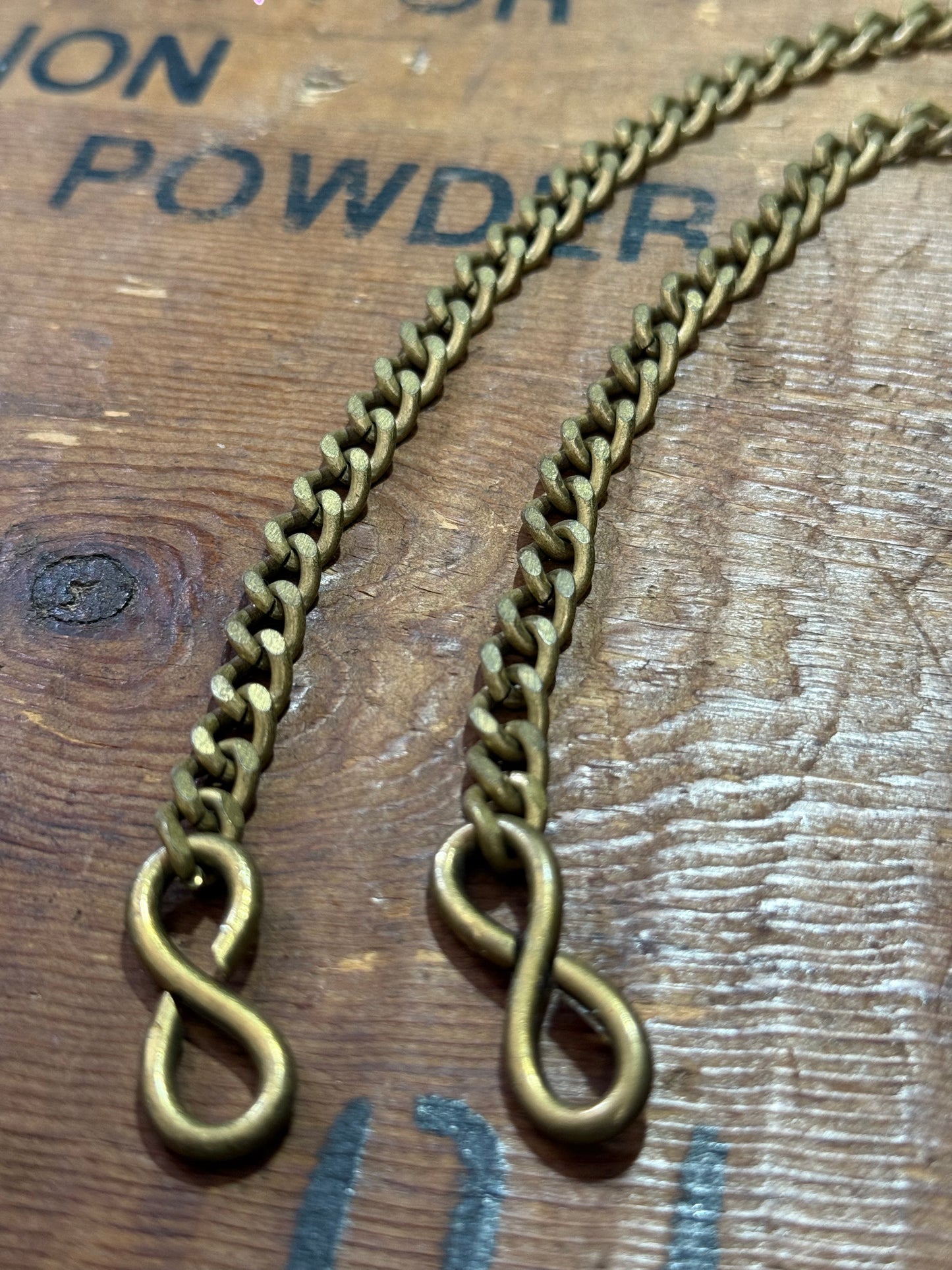 Vintage Brass Wallet Chain Dual Hook Utility Industrial Key Chain