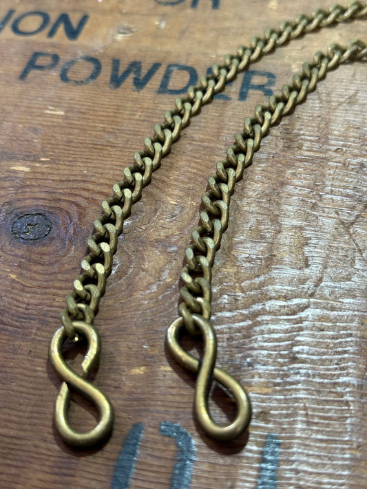 Vintage Brass Wallet Chain Dual Hook Utility Industrial Key Chain