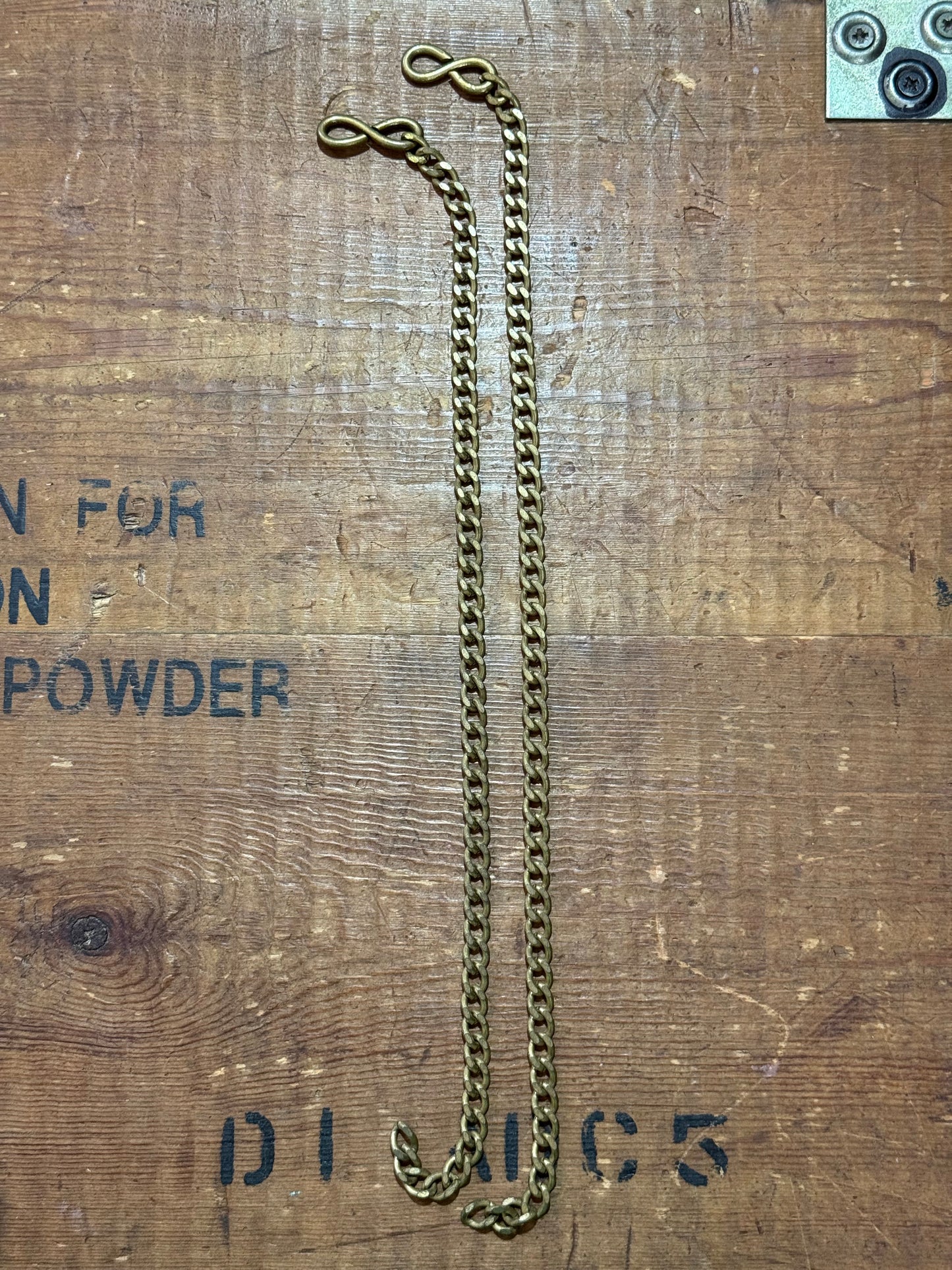 Vintage Brass Wallet Chain Dual Hook Utility Industrial Key Chain