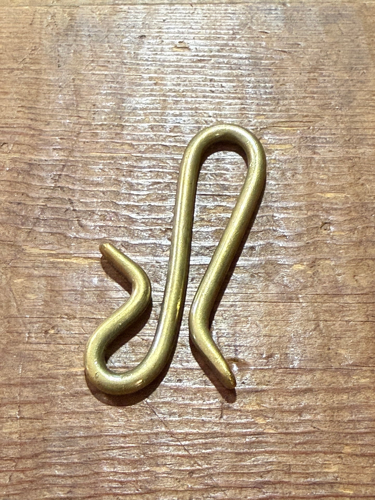 Vintage Brass S Hook Utility Clip Key Holder Industrial Hardware