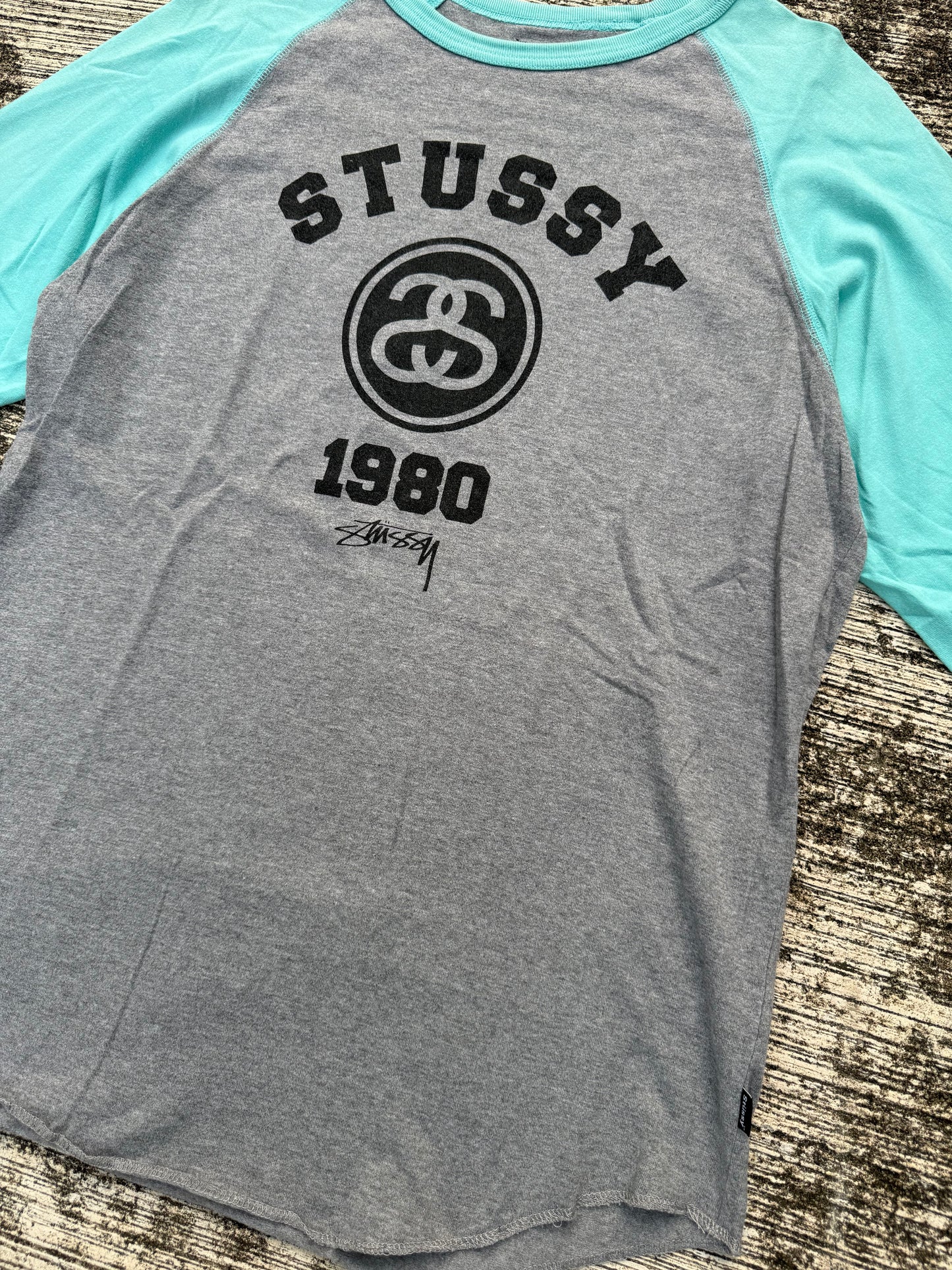 Stüssy 1980 Logo Raglan 3/4 Sleeve Tee