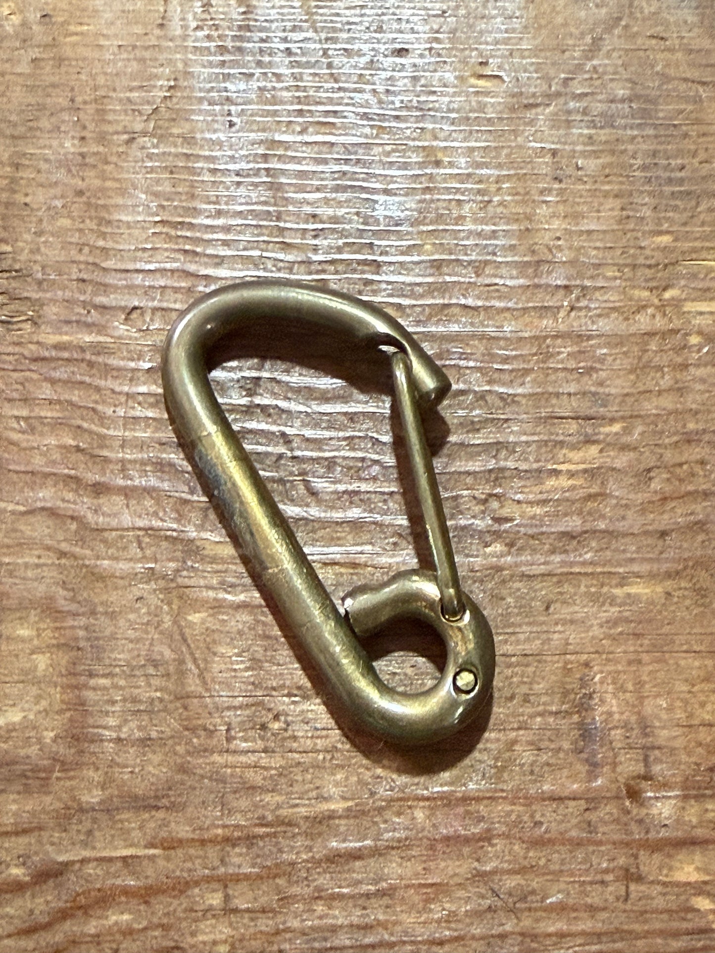 Vintage Brass Carabiner Clip Small Utility Key Holder Spring Gate Hook