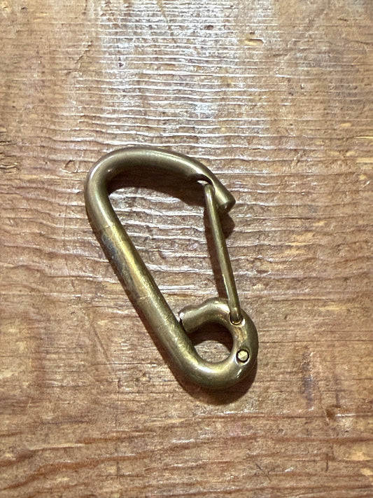 Vintage Brass Carabiner Clip Small Utility Key Holder Spring Gate Hook