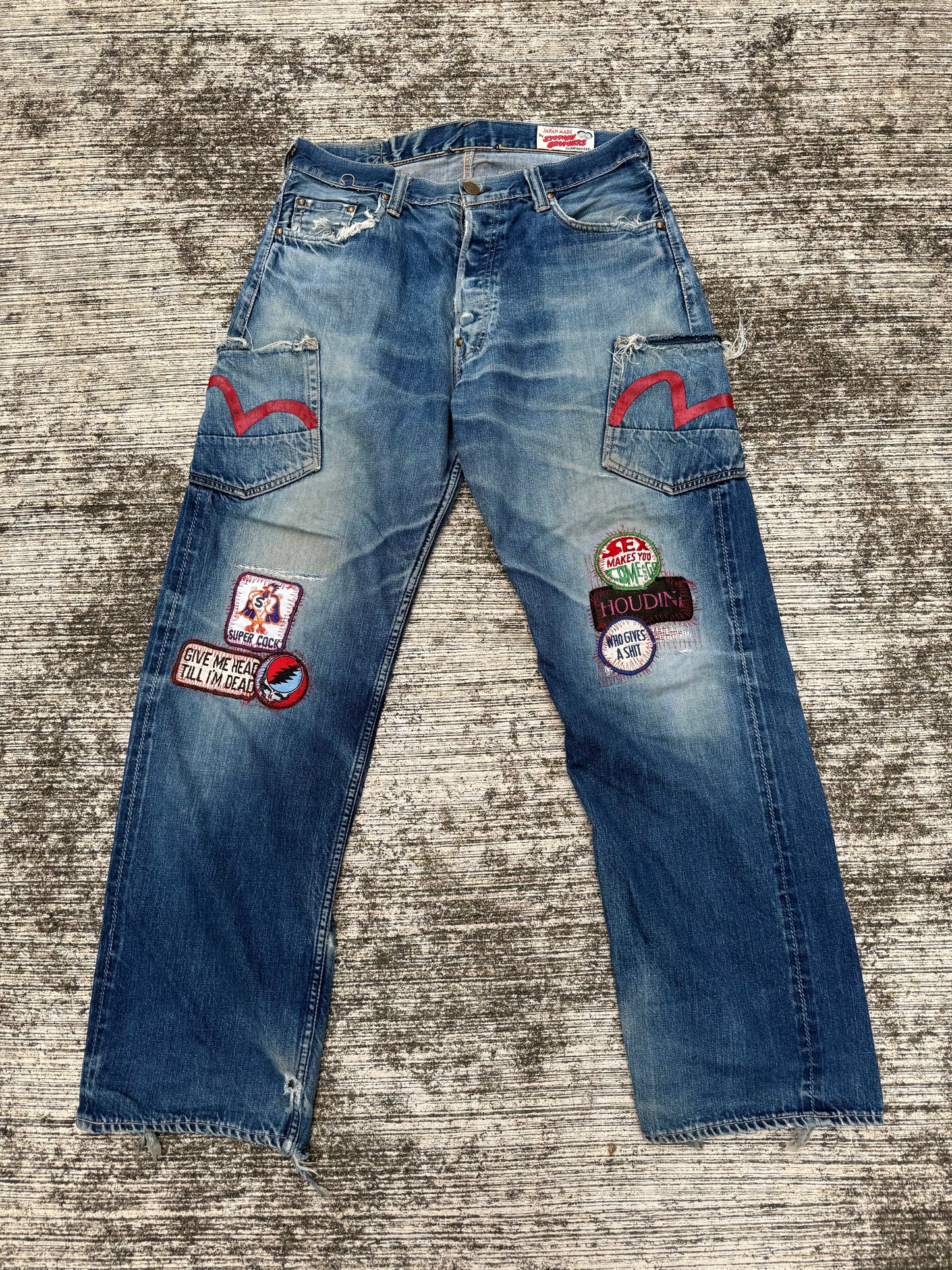 Evisu Japan Selvedge Jeans by Siotani Brothers w/ Custom Vintage Patches