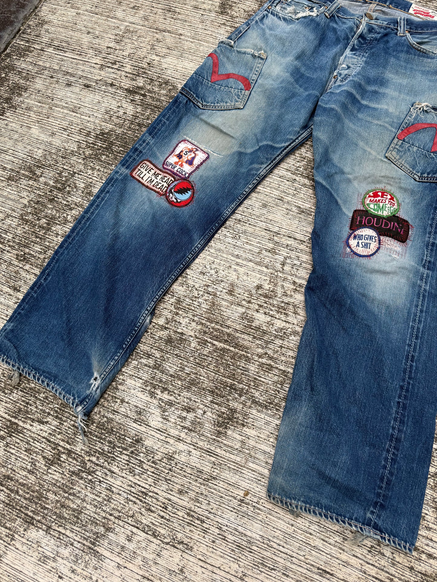 Evisu Japan Selvedge Jeans by Siotani Brothers w/ Custom Vintage Patches