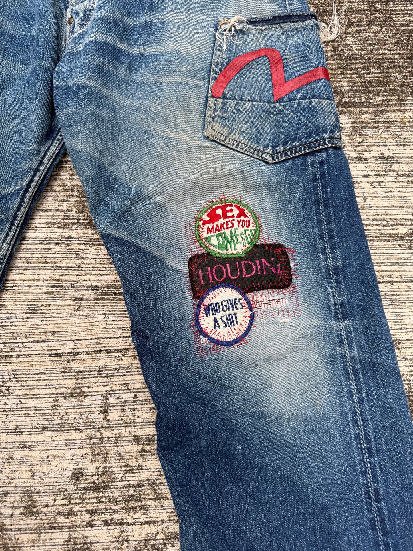 Evisu Japan Selvedge Jeans by Siotani Brothers w/ Custom Vintage Patches