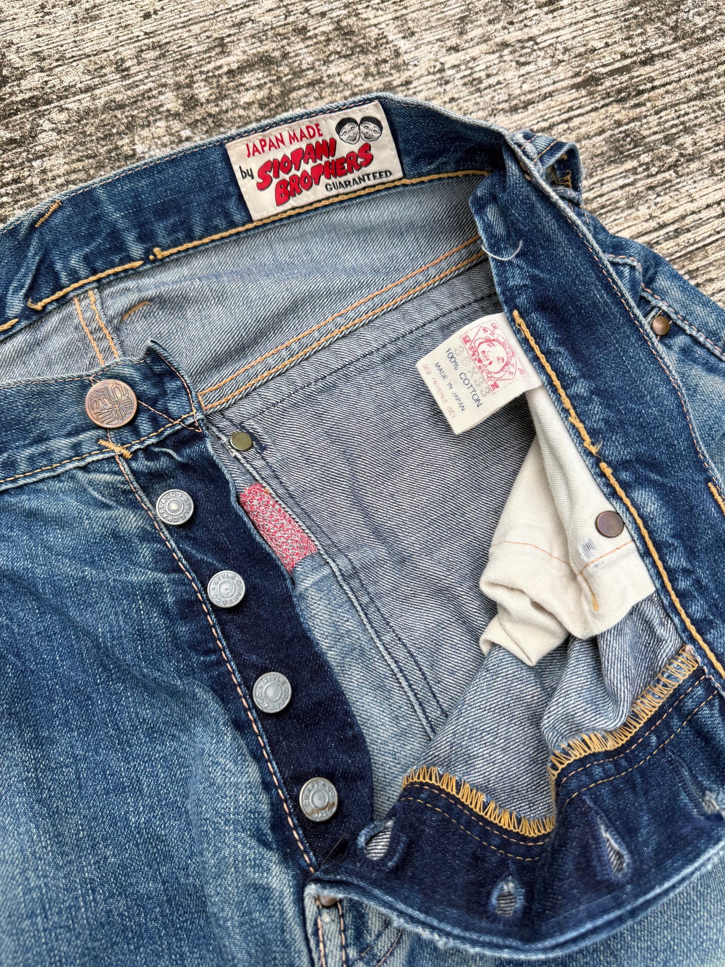 Evisu Japan Selvedge Jeans by Siotani Brothers w/ Custom Vintage Patches