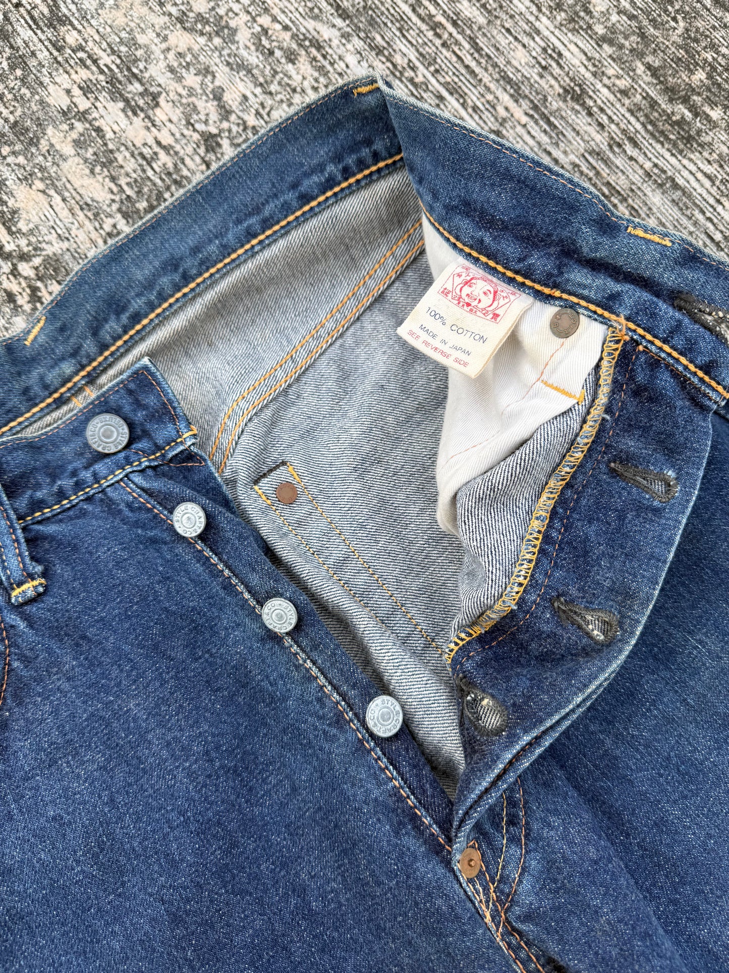 Vintage Evisu No.2 Selvedge Jeans (Osaka Era, Painted Arcs, 1990s Made in Japan)