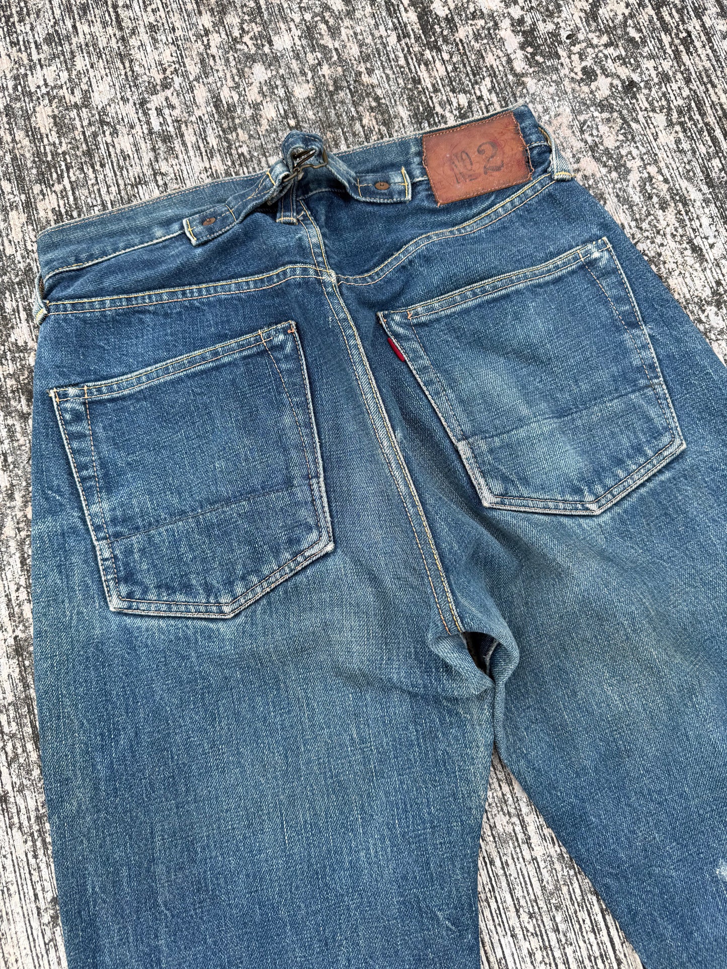 Vintage Evis No 2 Selvedge Jeans Cinch Back (Pre-Evisu Era)