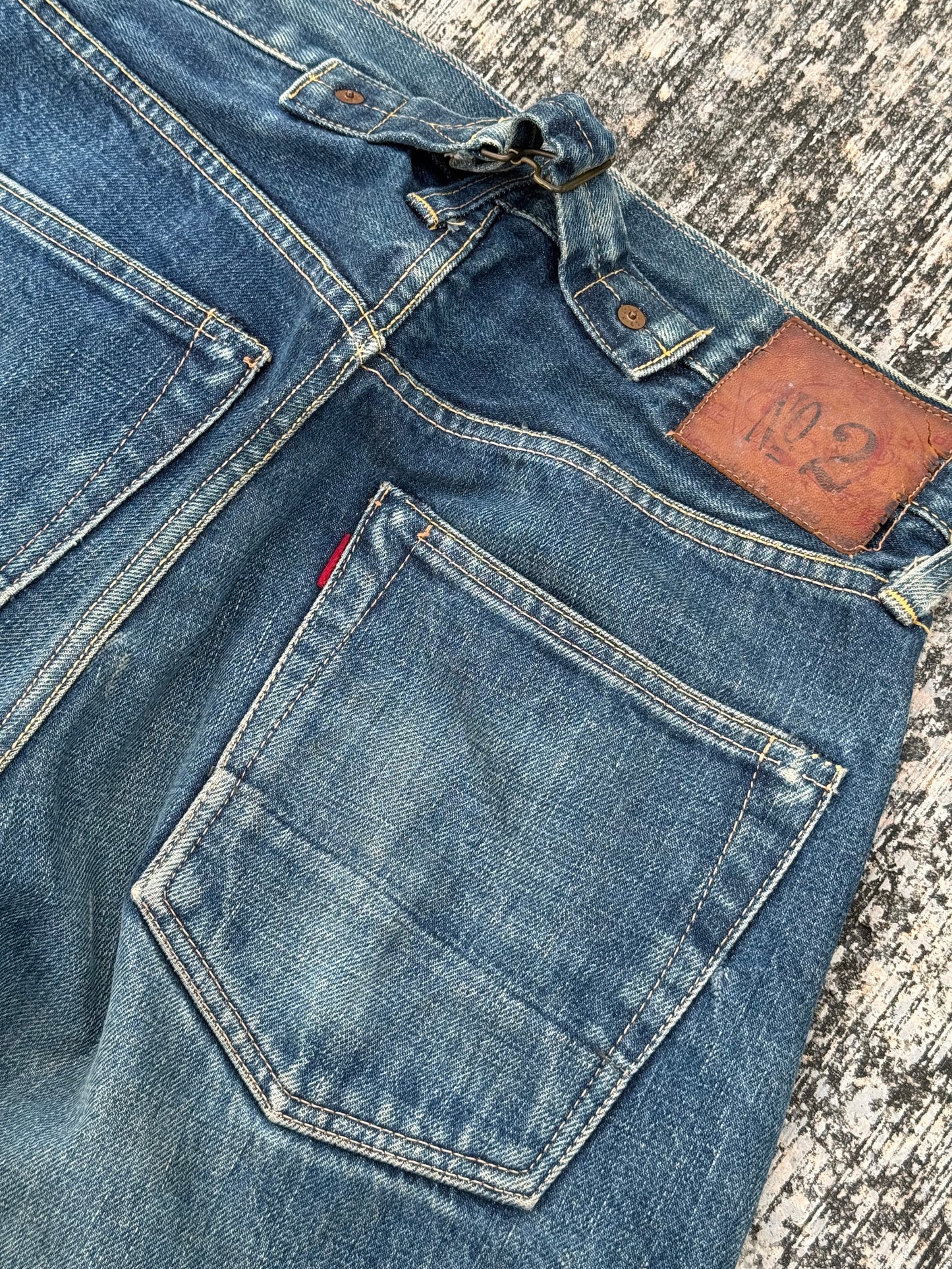 Vintage Evis No 2 Selvedge Jeans Cinch Back (Pre-Evisu Era)