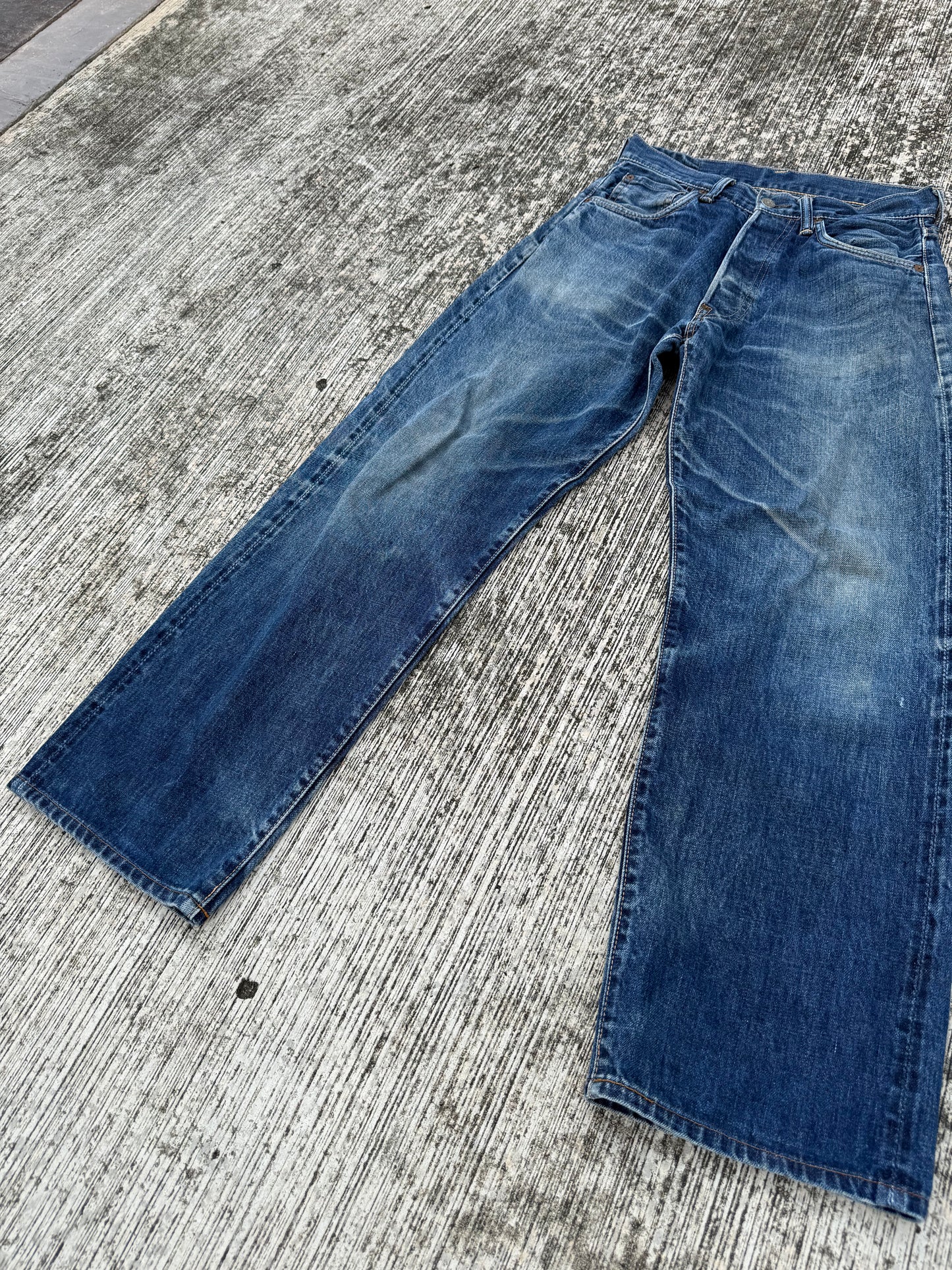 Vintage Evisu Japan Selvedge Jeans w/ Kanji & Motorcycle Print (2000s Special Edition)