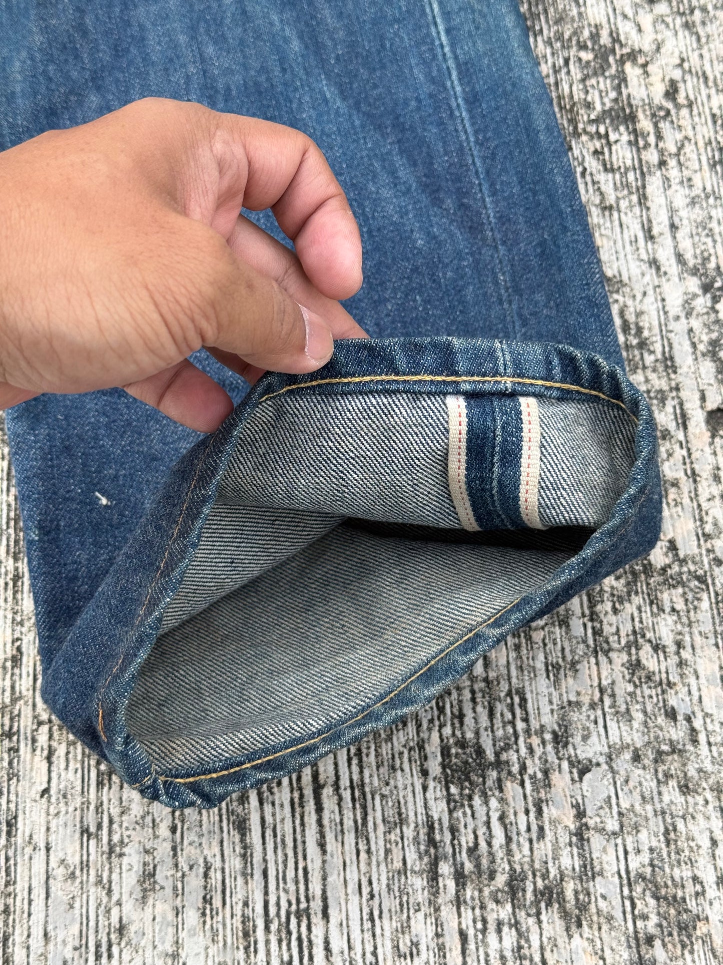 Vintage Evis “Custom Made” Selvedge Jeans (Pre-Evisu Osaka Era, 1990s Japan)