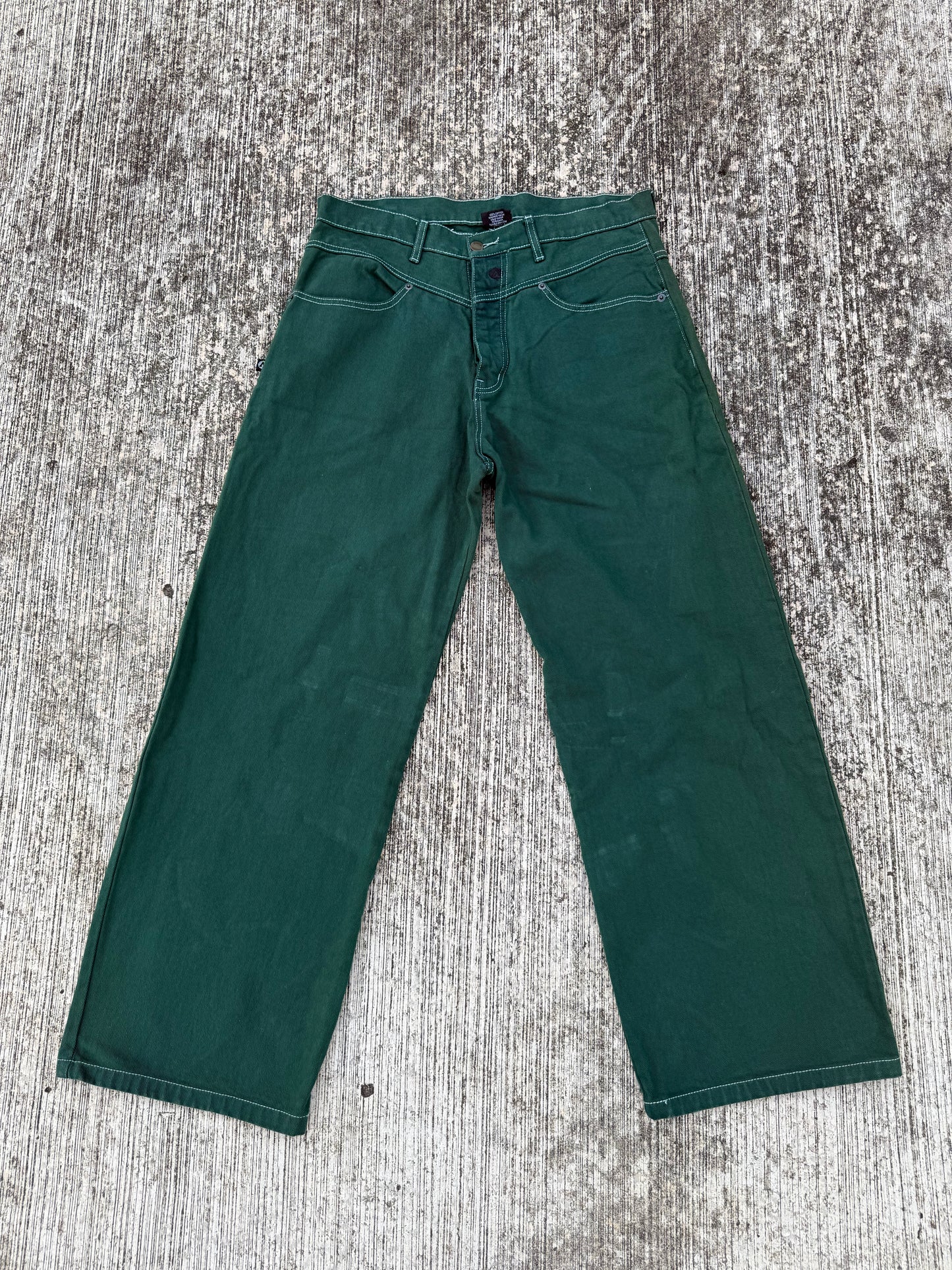 Vintage Airwalk Green Denim Pants Made In Usa (1990s Skate Era)