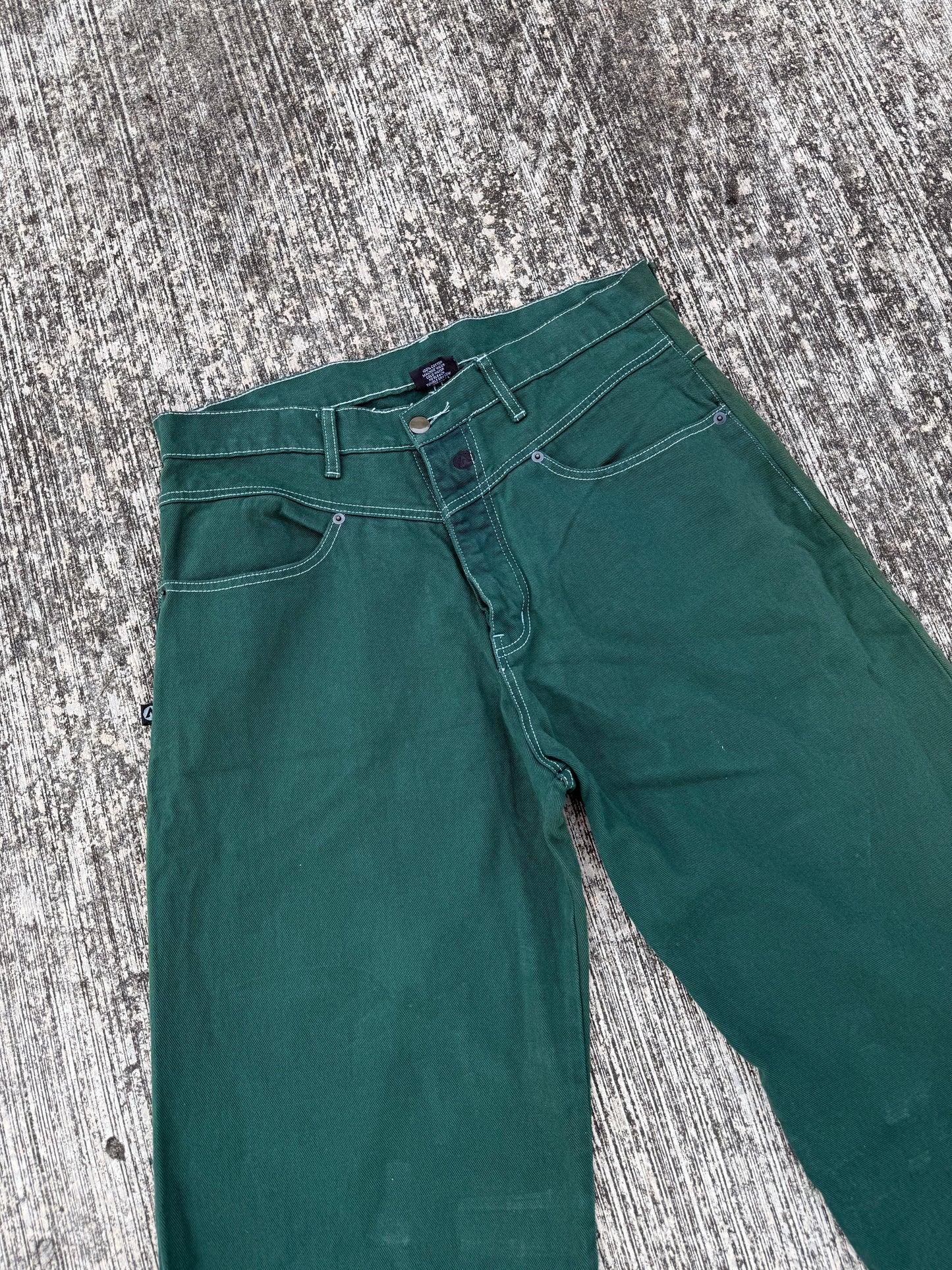 Vintage Airwalk Green Denim Pants Made In Usa (1990s Skate Era)