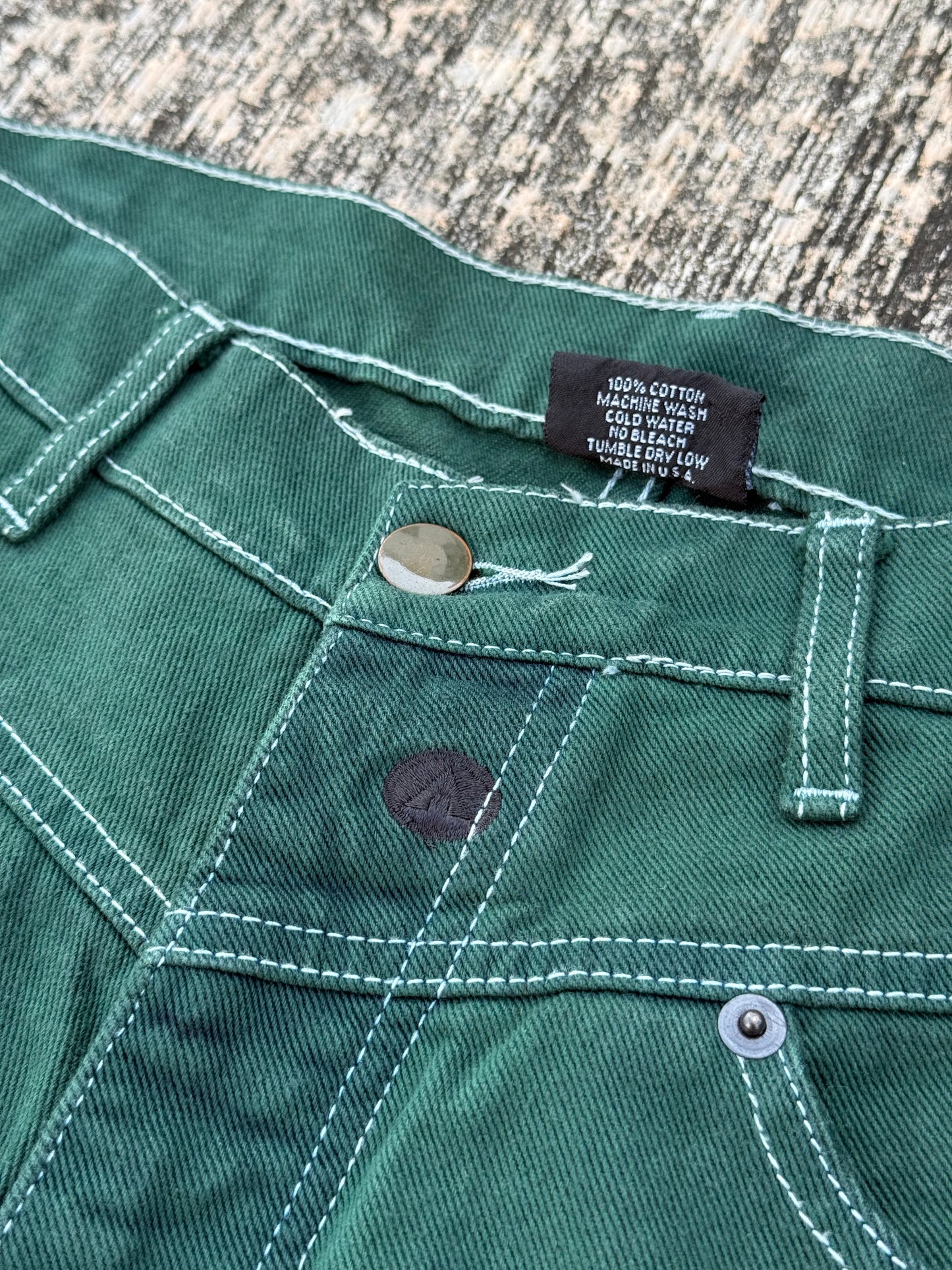Vintage Airwalk Green Denim Pants Made In Usa (1990s Skate Era)