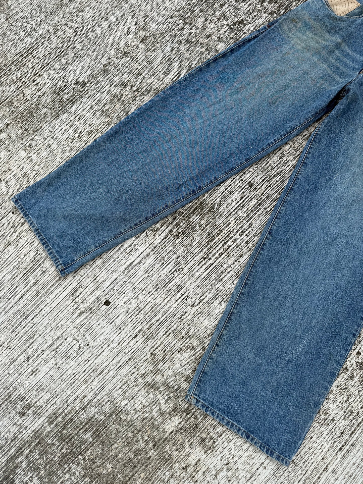 Hard Knocks NY Baggy Jeans w/ Suede Pocket Panels (2000s Streetwear)