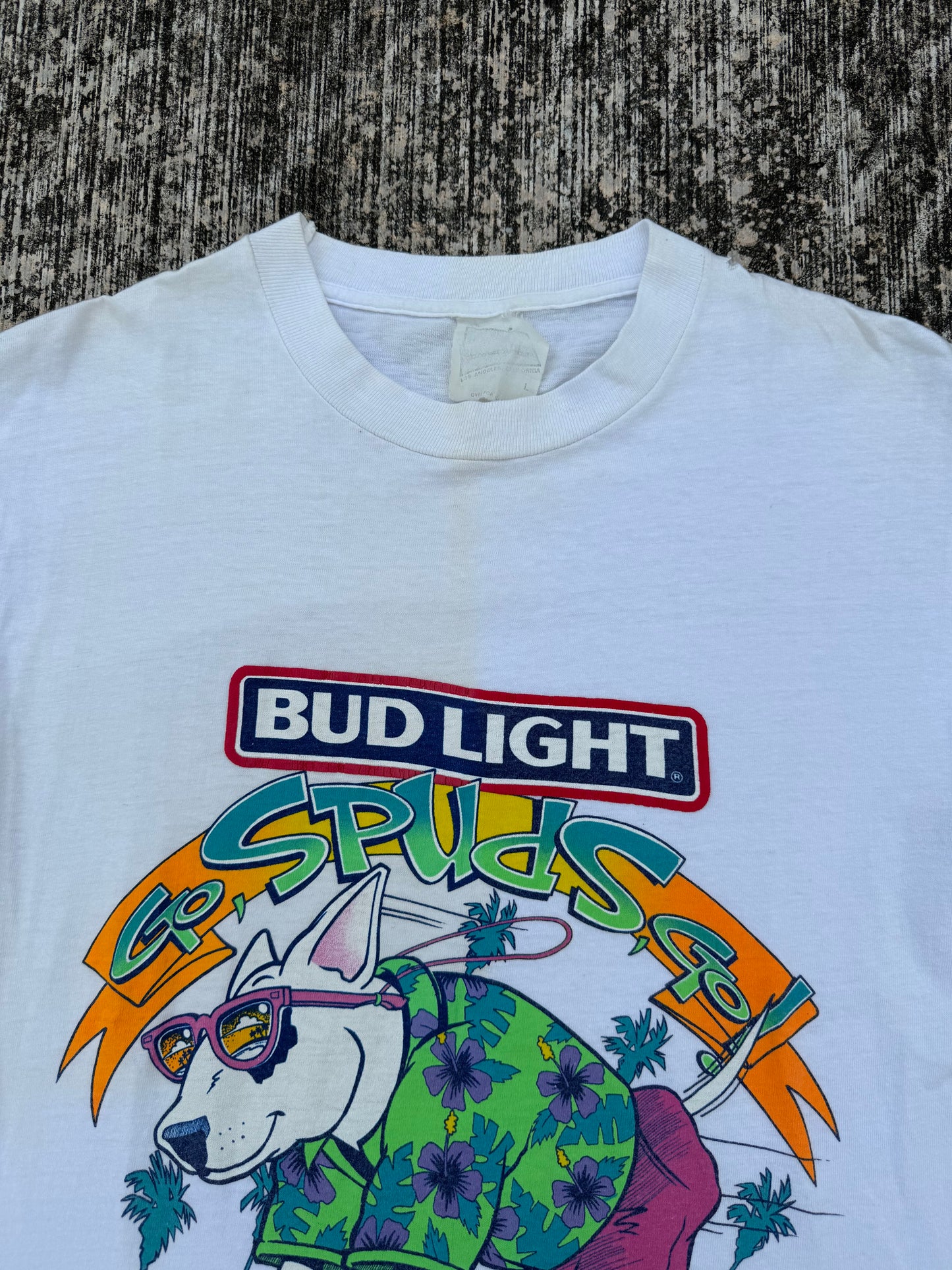 Bud Light Spuds MacKenzie “Go Spuds Go” Tee (1987 Vintage Beer Promo Skate Graphic)