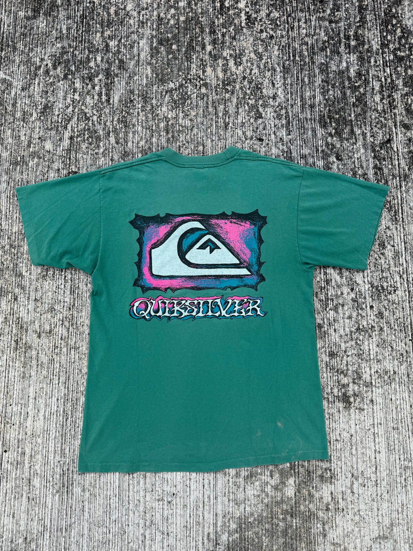 Vintage 1990s Quiksilver Internationale Neon Logo Graphic Tee
