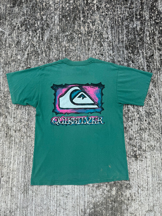 Vintage 1990s Quiksilver Internationale Neon Logo Graphic Tee
