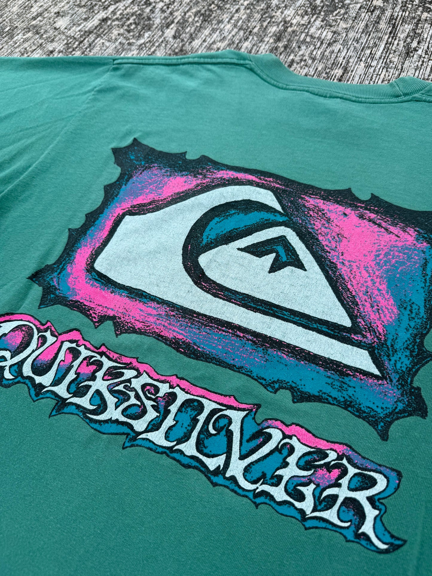 Vintage 1990s Quiksilver Internationale Neon Logo Graphic Tee