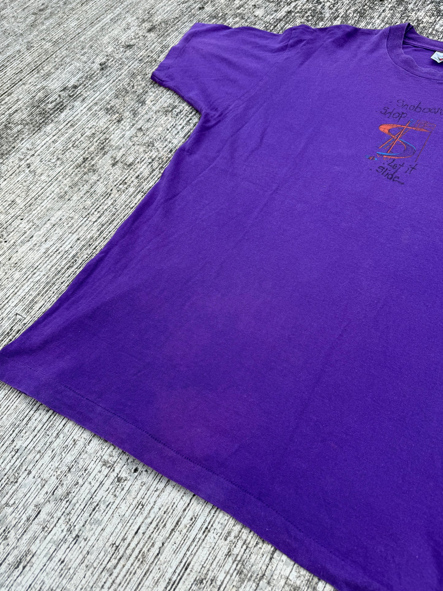 Vintage 1990s Snowboard Shop “Let It Slide” Graphic Tee