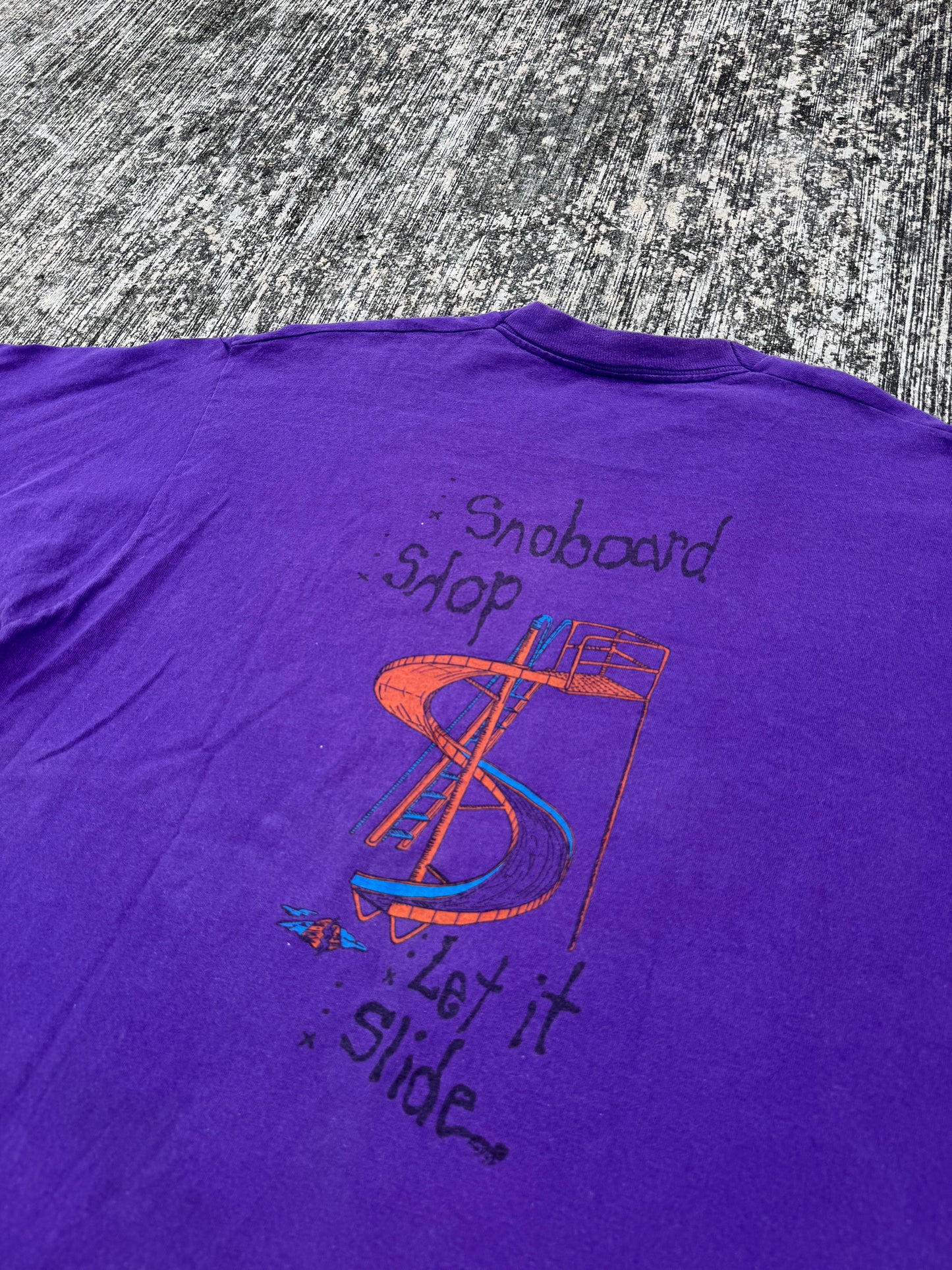 Vintage 1990s Snowboard Shop “Let It Slide” Graphic Tee