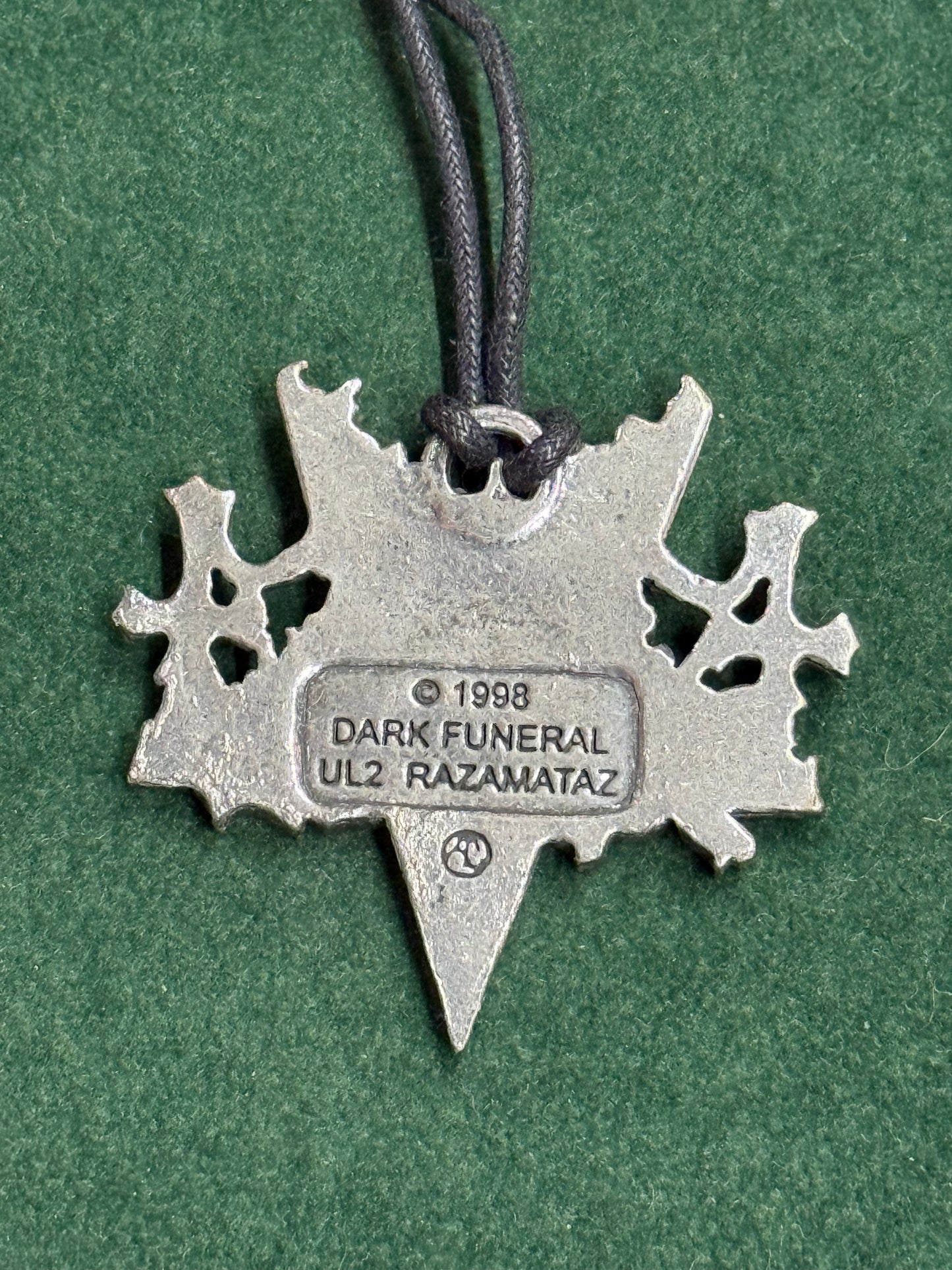 Vintage 1998 Dark Funeral Band Razamataz Alchemy Carta England Pendant Necklace