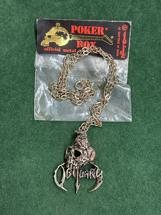Vintage 1991 Obituary Band Blue Grape Alchemy Carta England Pendant Necklace