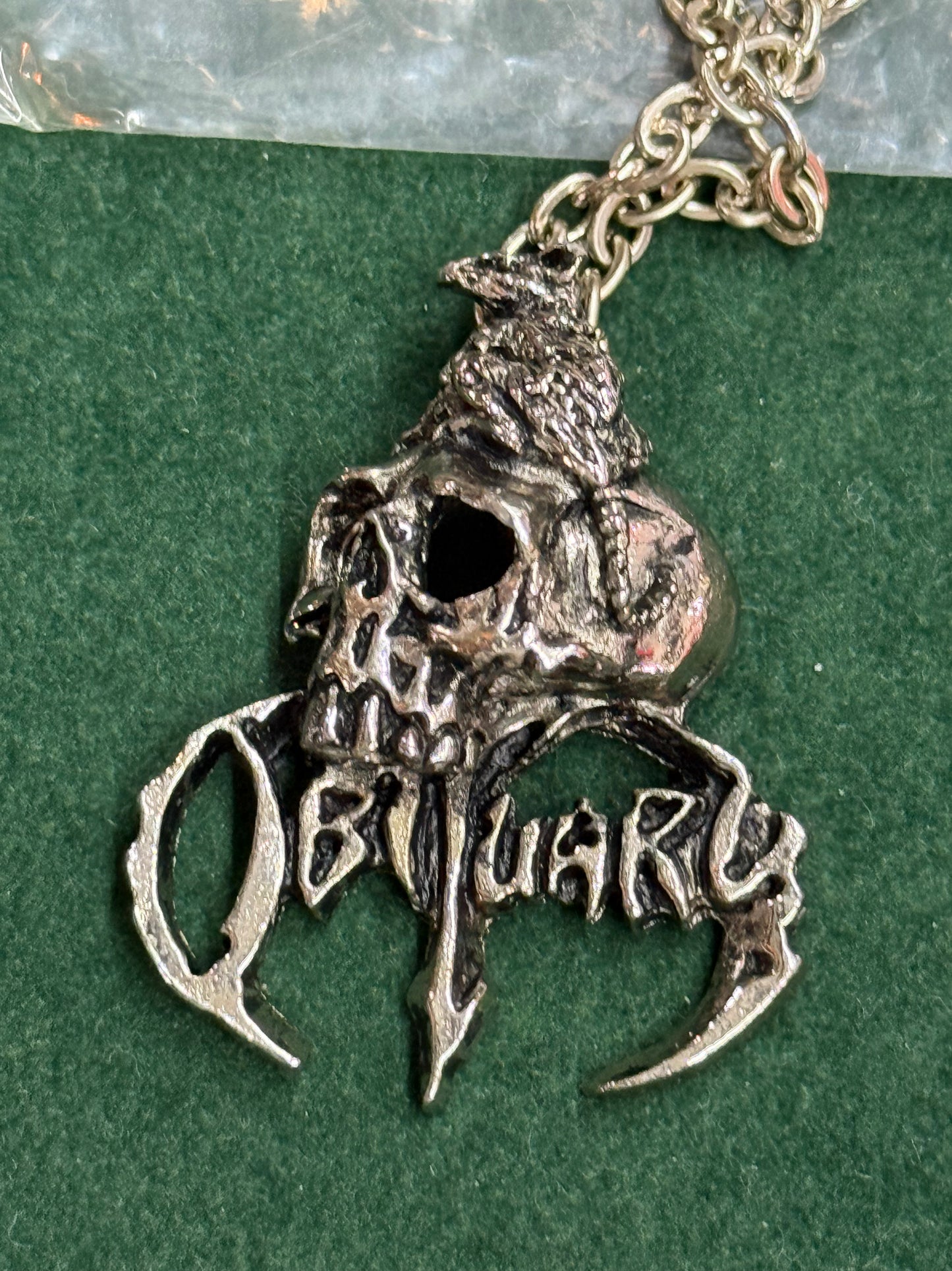 Vintage 1991 Obituary Band Blue Grape Alchemy Carta England Pendant Necklace
