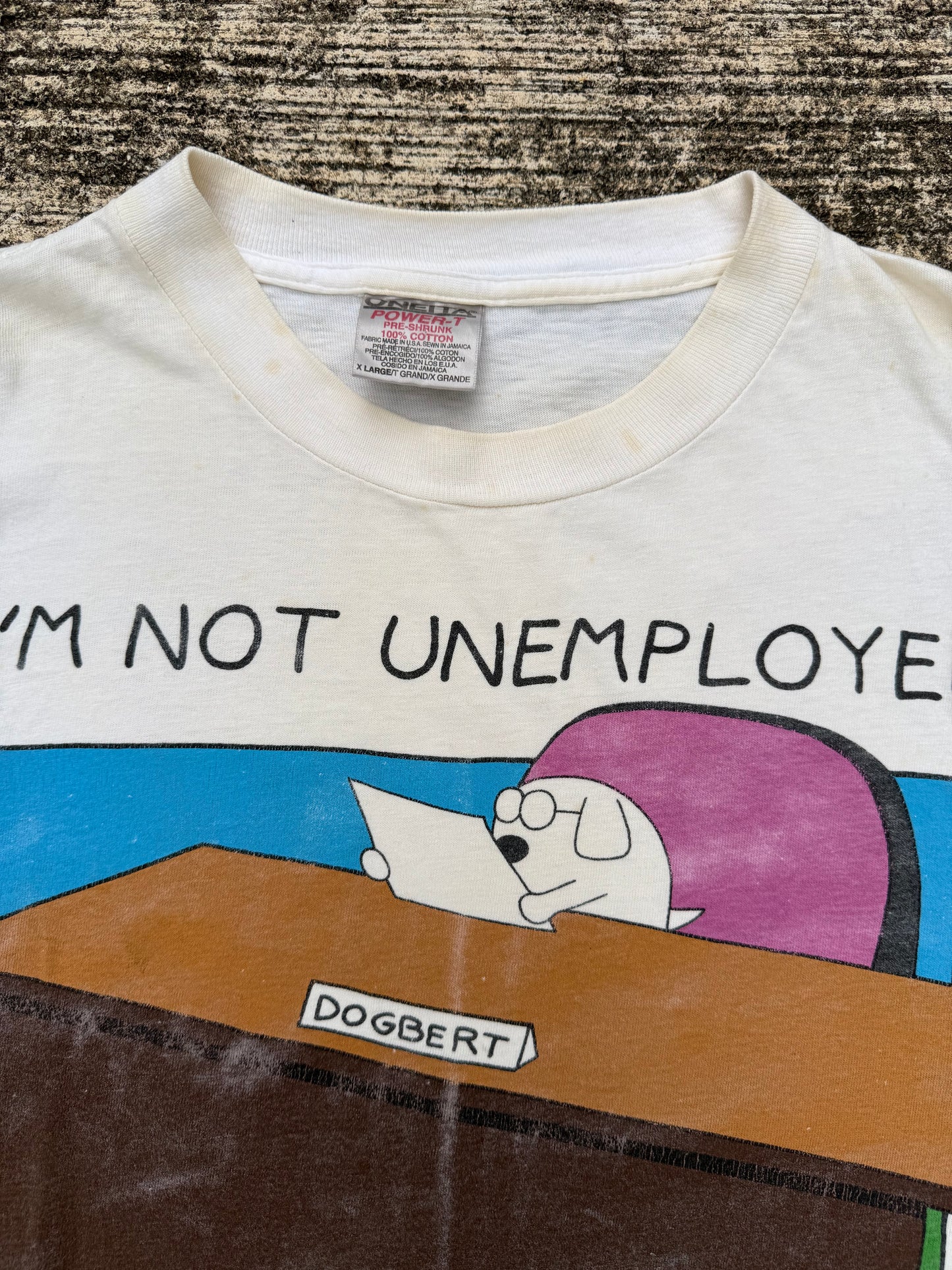 Vintage Dilbert “I’m Not Unemployed, I’m A Consultant” Tee (Dogbert Comic, 1990s)