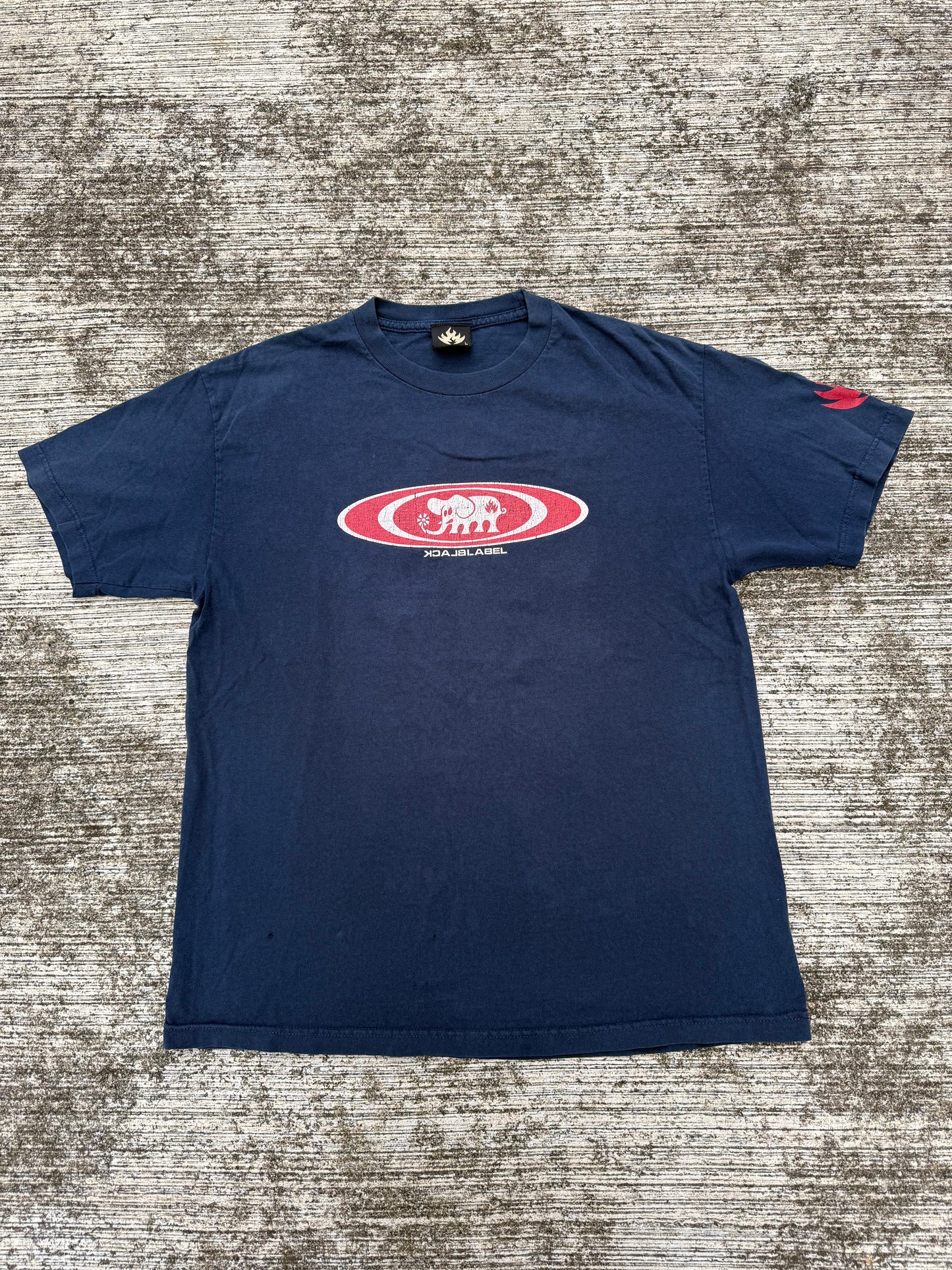 Black Label Skateboards “Flaming Elephant” Tee (Made in USA, Y2K Era)